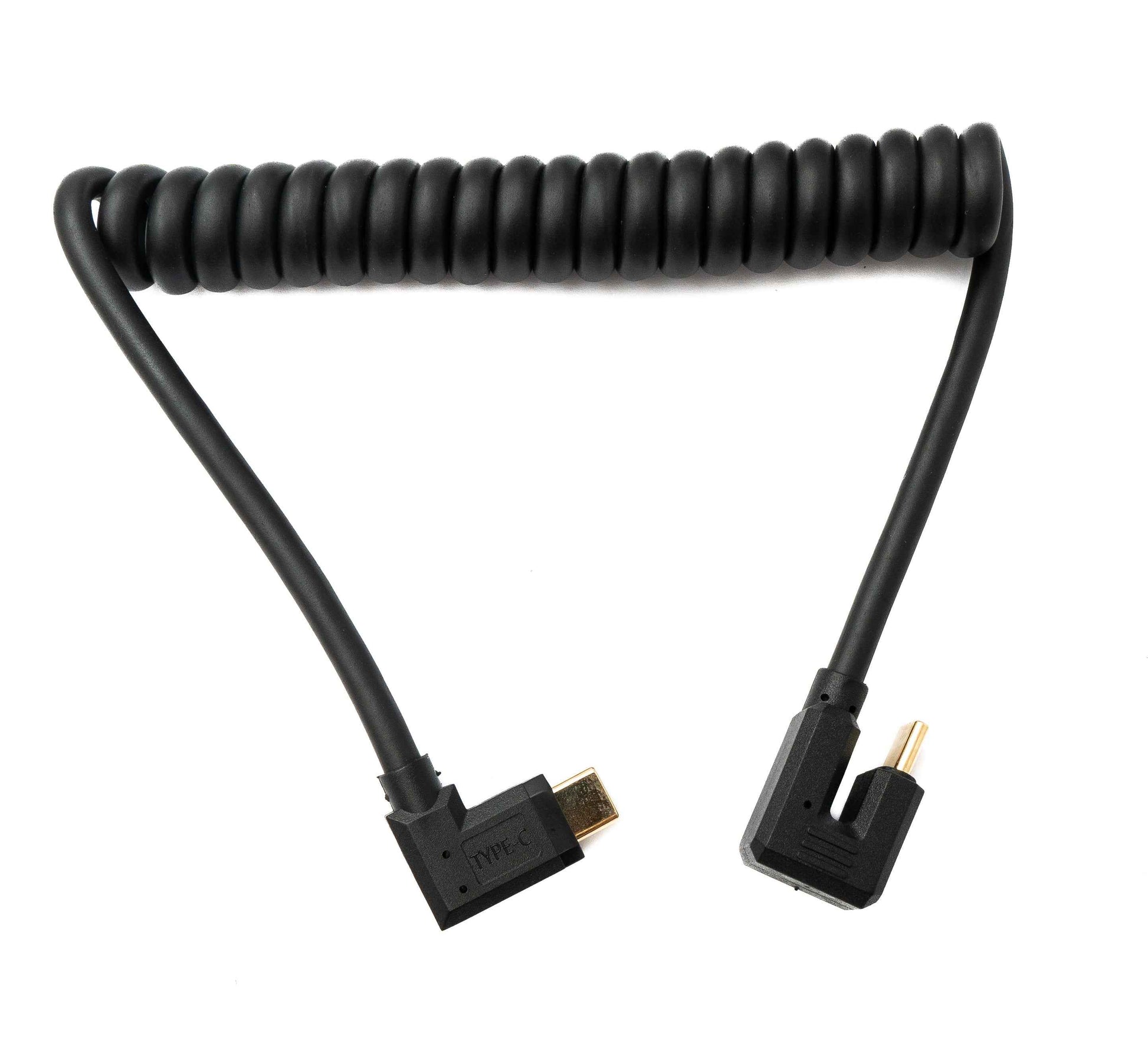 SYSTEM-S USB 3.1 Typ C Kabel 80 cm Stecker zu Stecker 5 Gbit/s Spirale U Turn 180° Winkel
