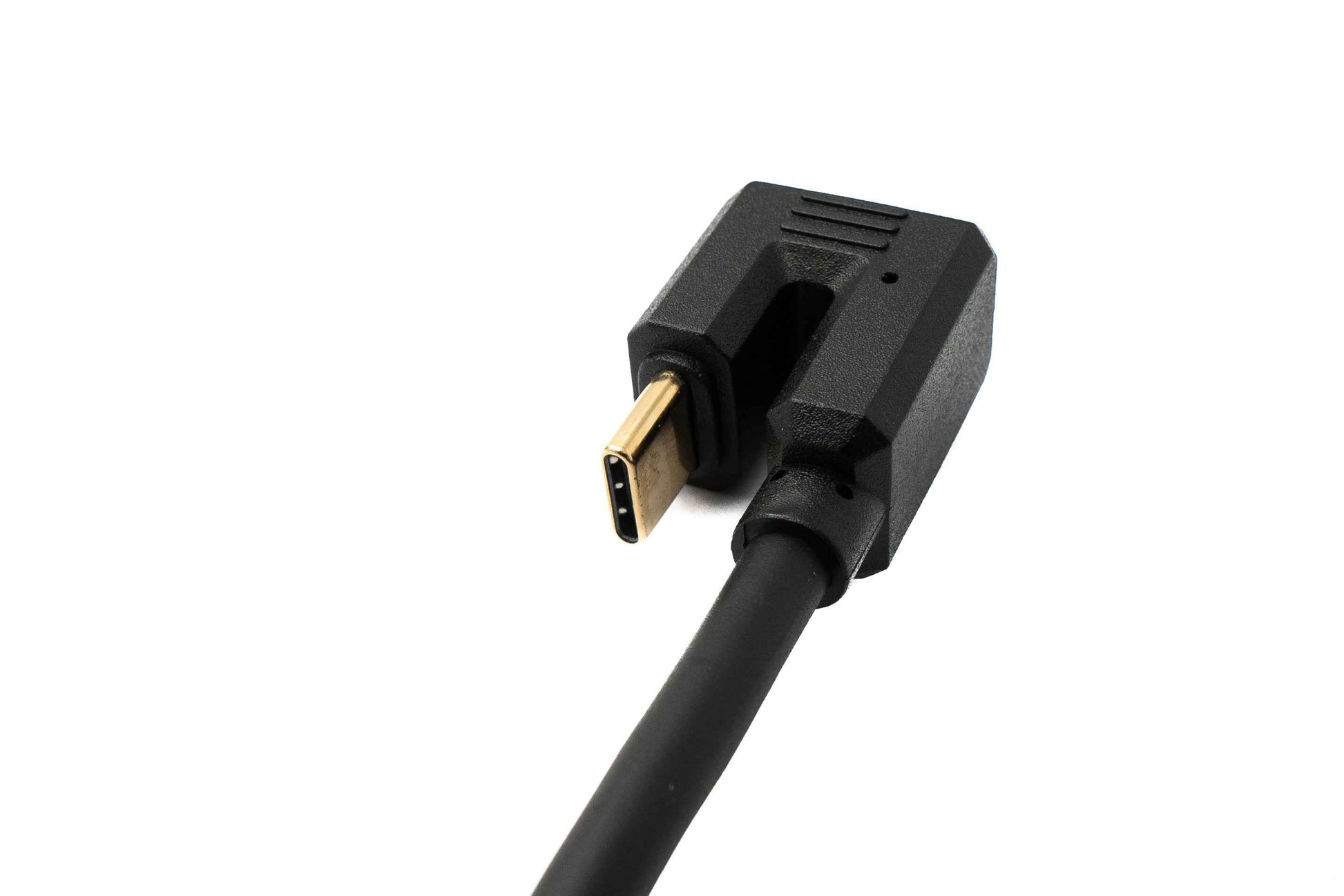 SYSTEM-S USB 3.1 Typ C Kabel 80 cm Stecker zu Stecker 5 Gbit/s Spirale U Turn 180° Winkel