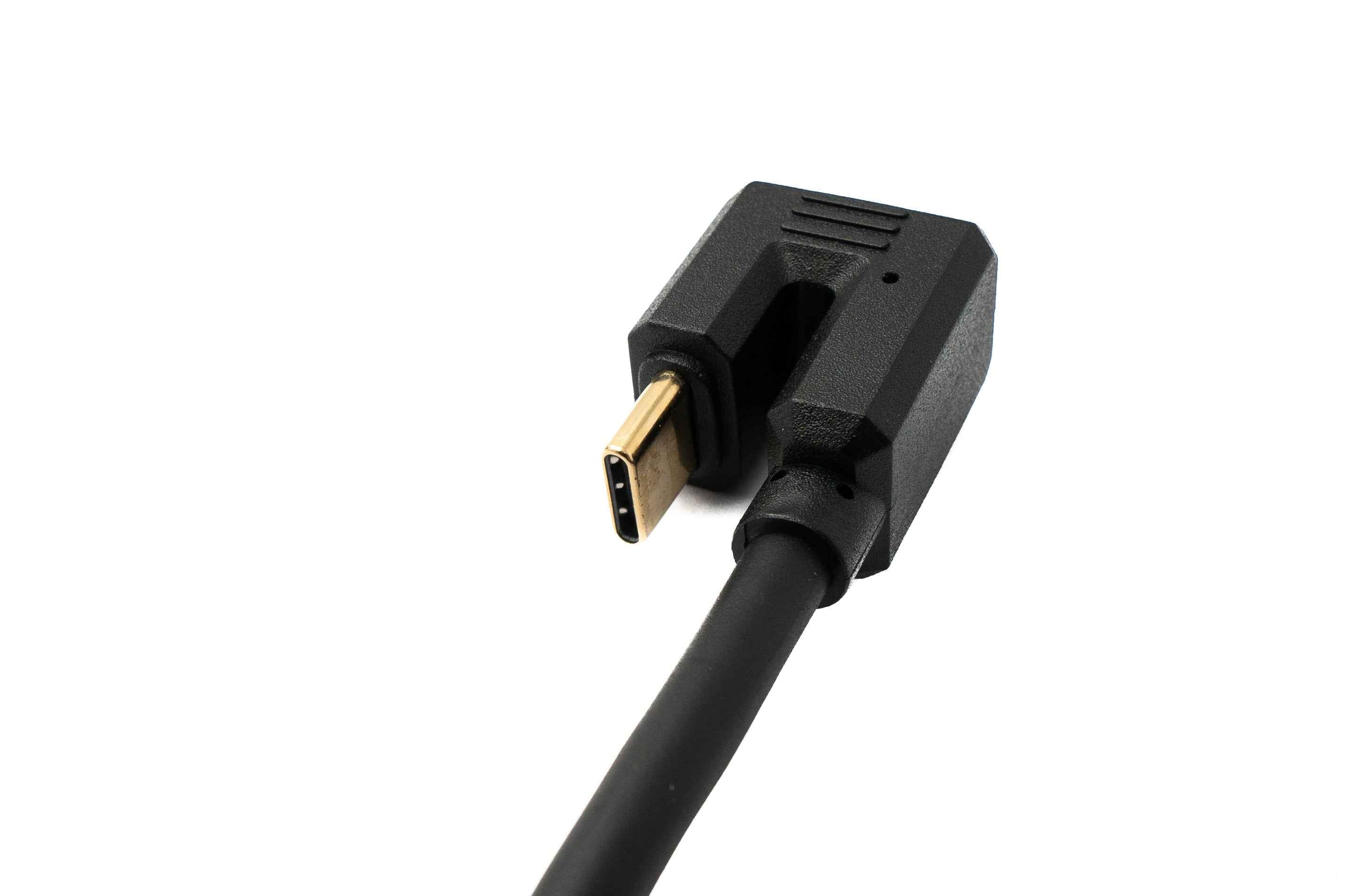 SYSTEM-S USB 3.1 Typ C Kabel 80 cm Stecker zu Stecker 5 Gbit/s Spirale U Turn 180° Winkel