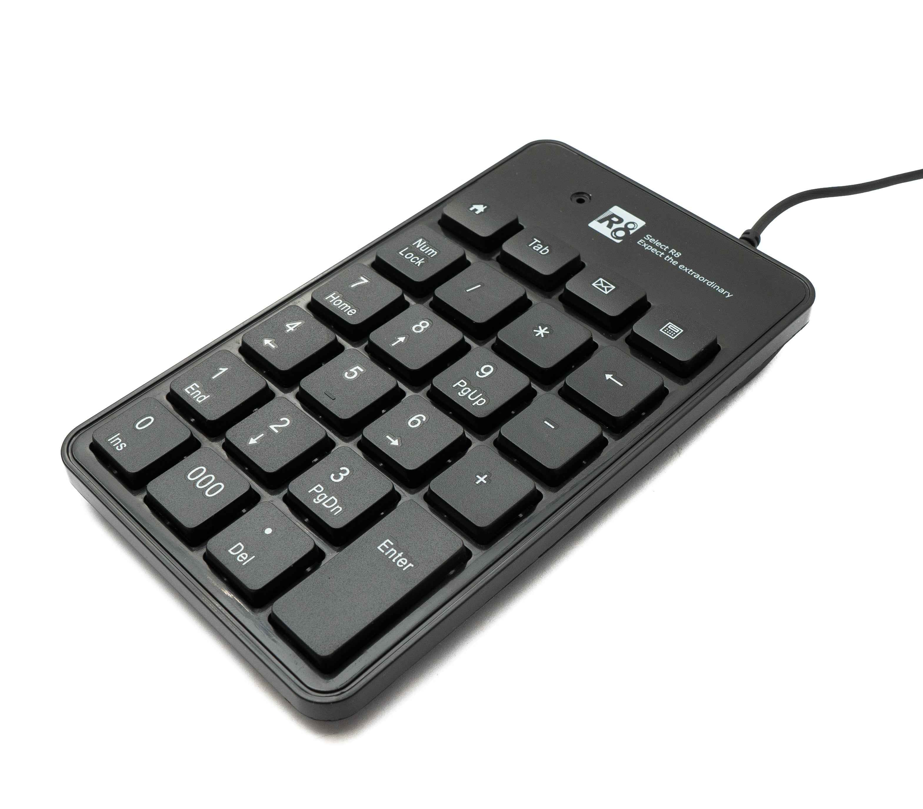 SYSTEM-S Numpad Ziffernblock 23 Tasten USB 2.0 Typ A ergonomisch Tastatur mit Zusatztasten