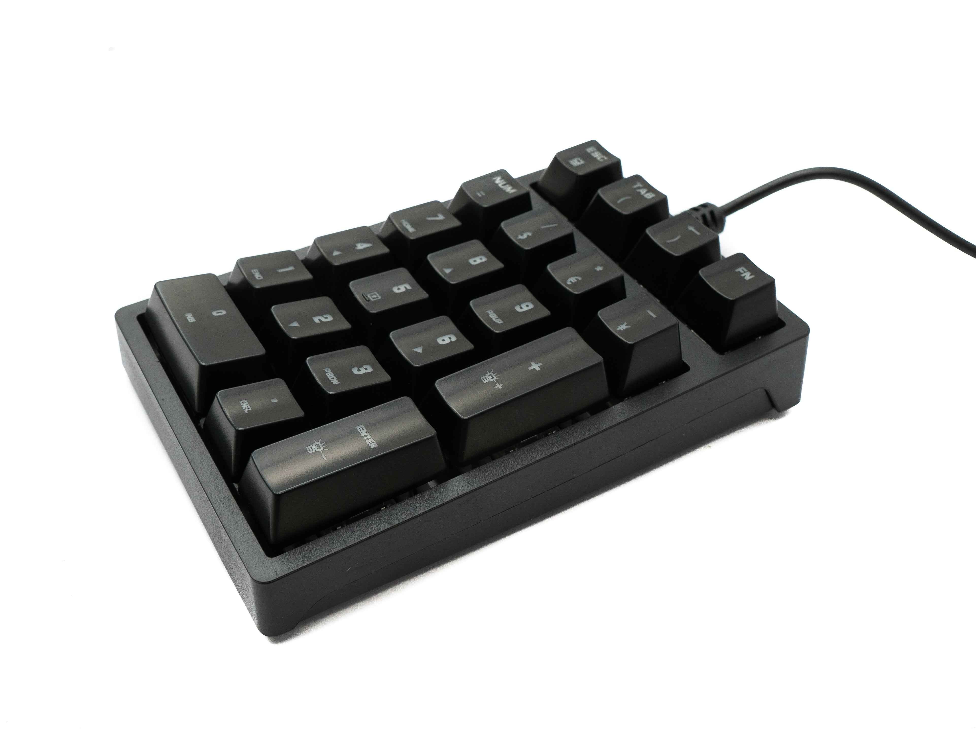 SYSTEM-S Numpad Ziffernblock 21 Tasten USB 2.0 Typ A mechanische Tastatur mit LED RGB Backlight