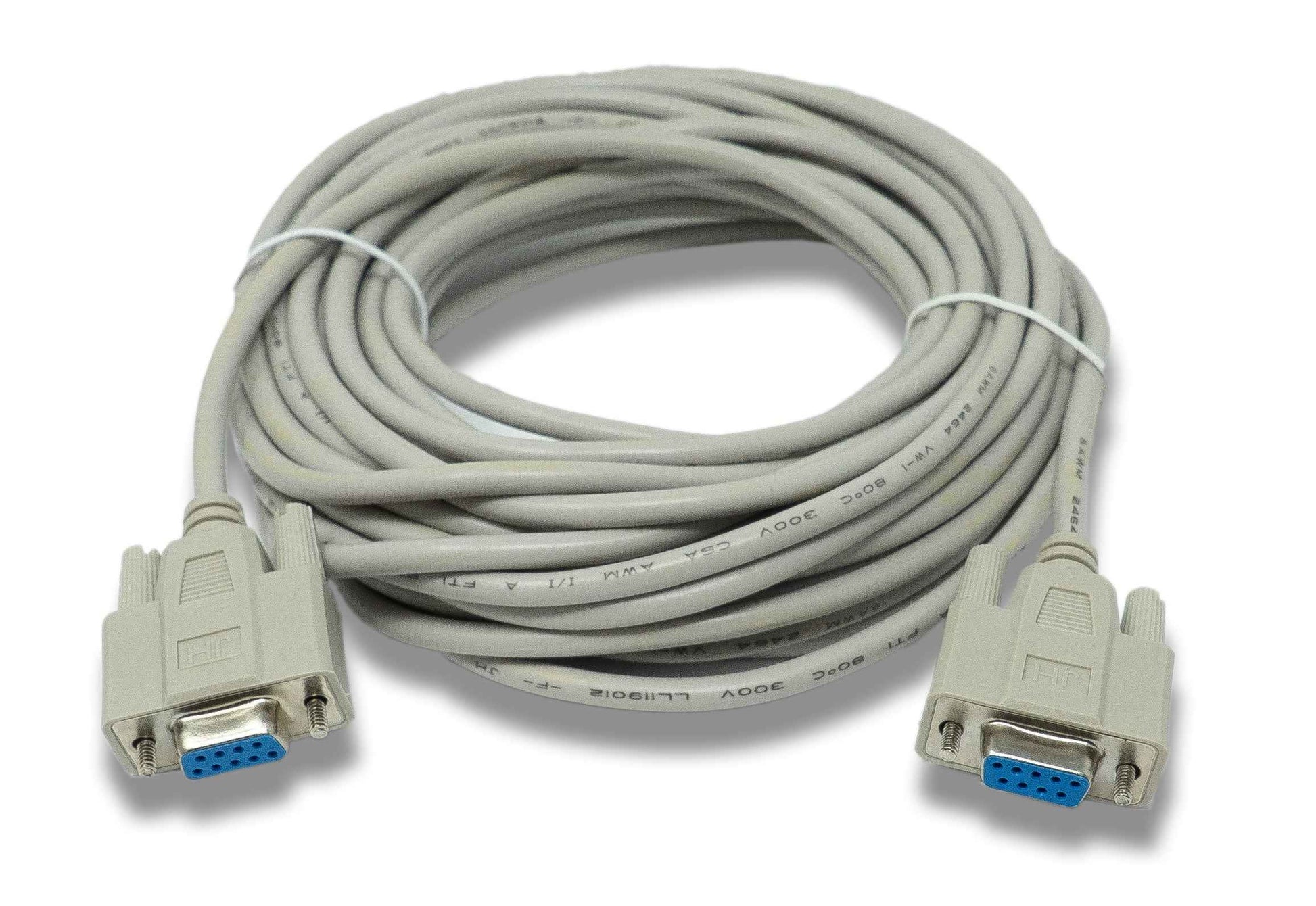 SYSTEM-S D Sub Nullmodem Kabel 10 m 9 Pin Buchse zu Buchse RS232 DB9 Adapter in Grau