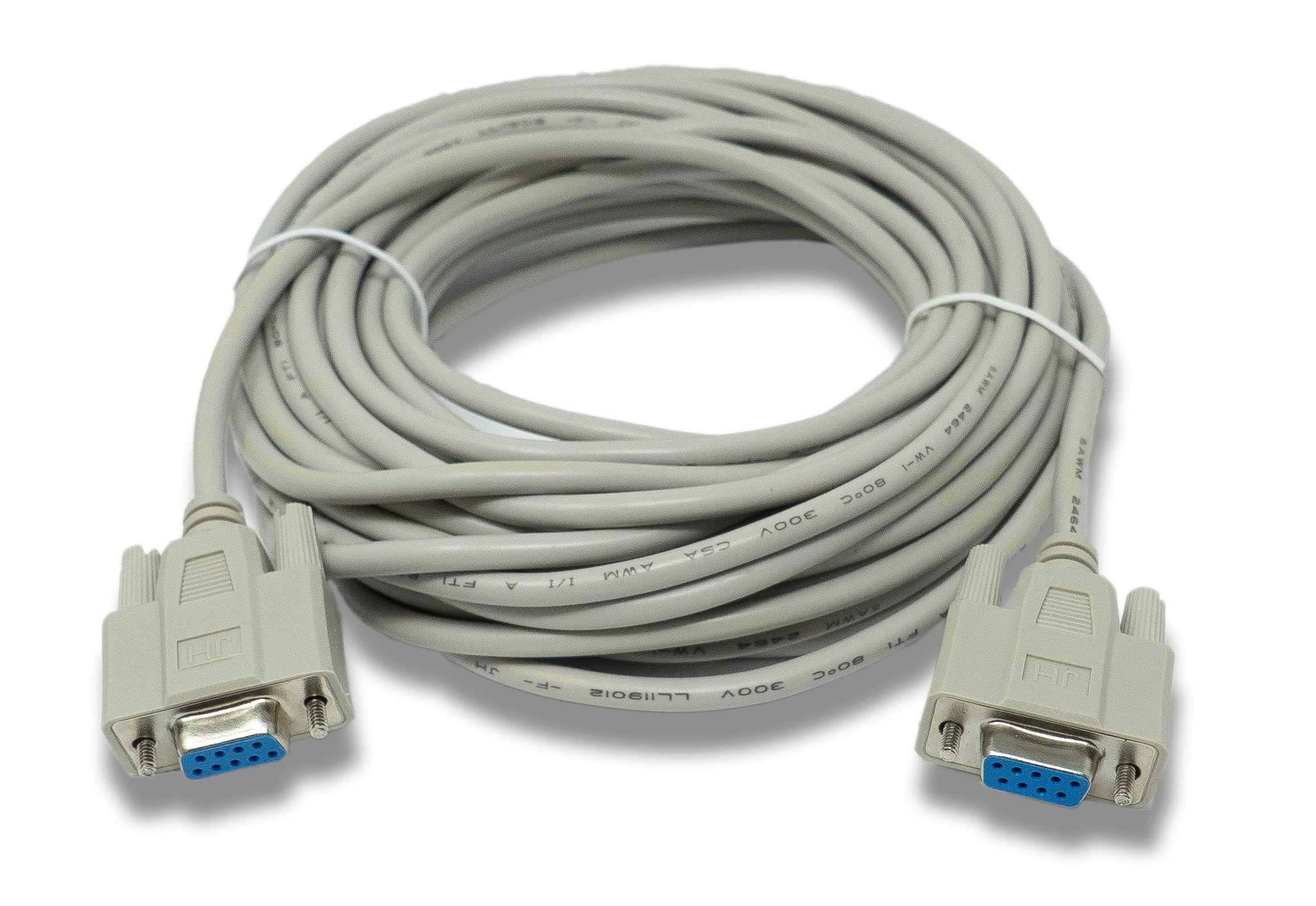 SYSTEM-S D Sub Nullmodem Kabel 10 m 9 Pin Buchse zu Buchse RS232 DB9 Adapter in Grau