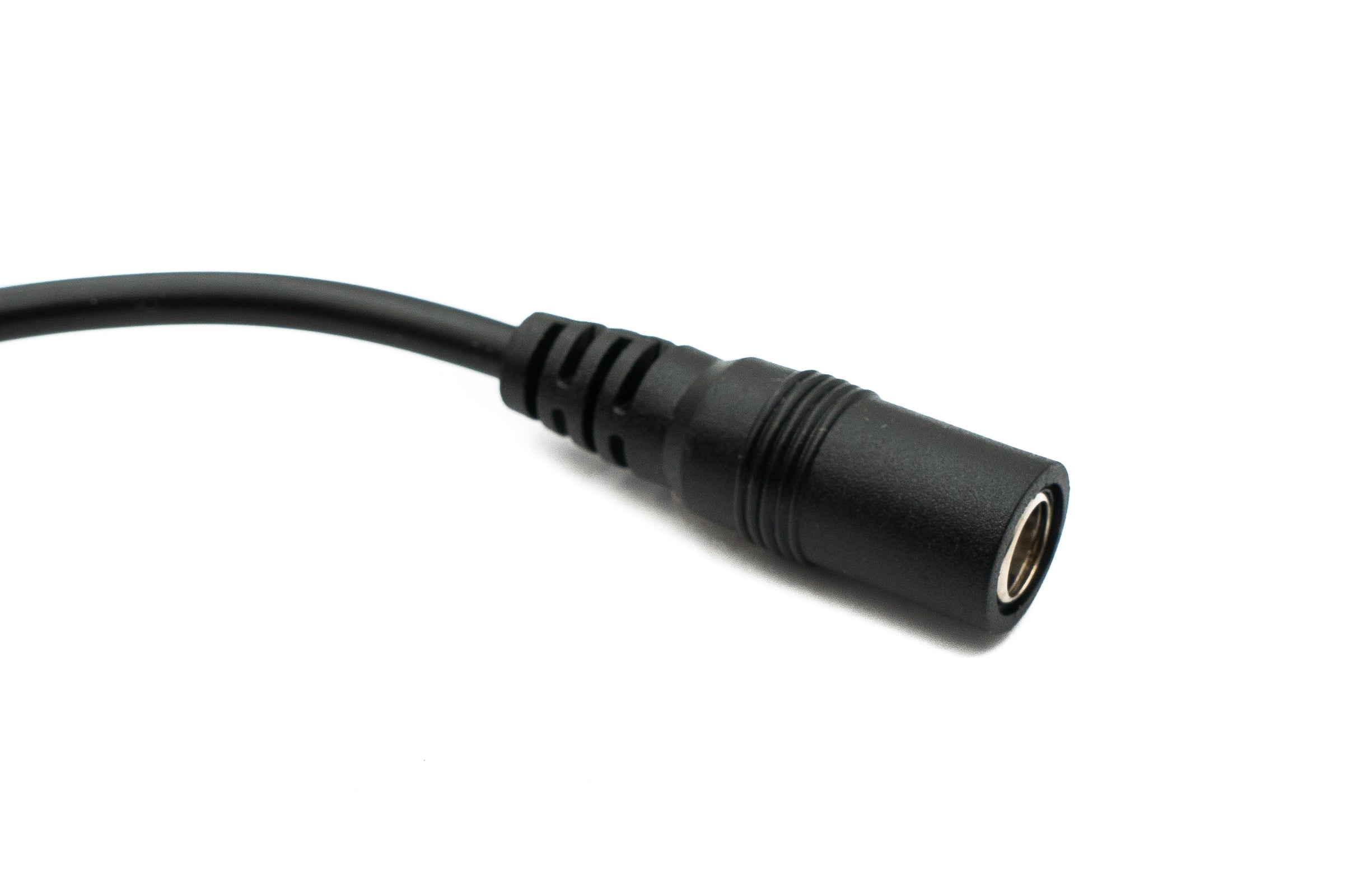 DC Kabel 20 cm 24V 5,5 x 2,1 Stecker zu Buchse mit Schalter schwarz | System-S