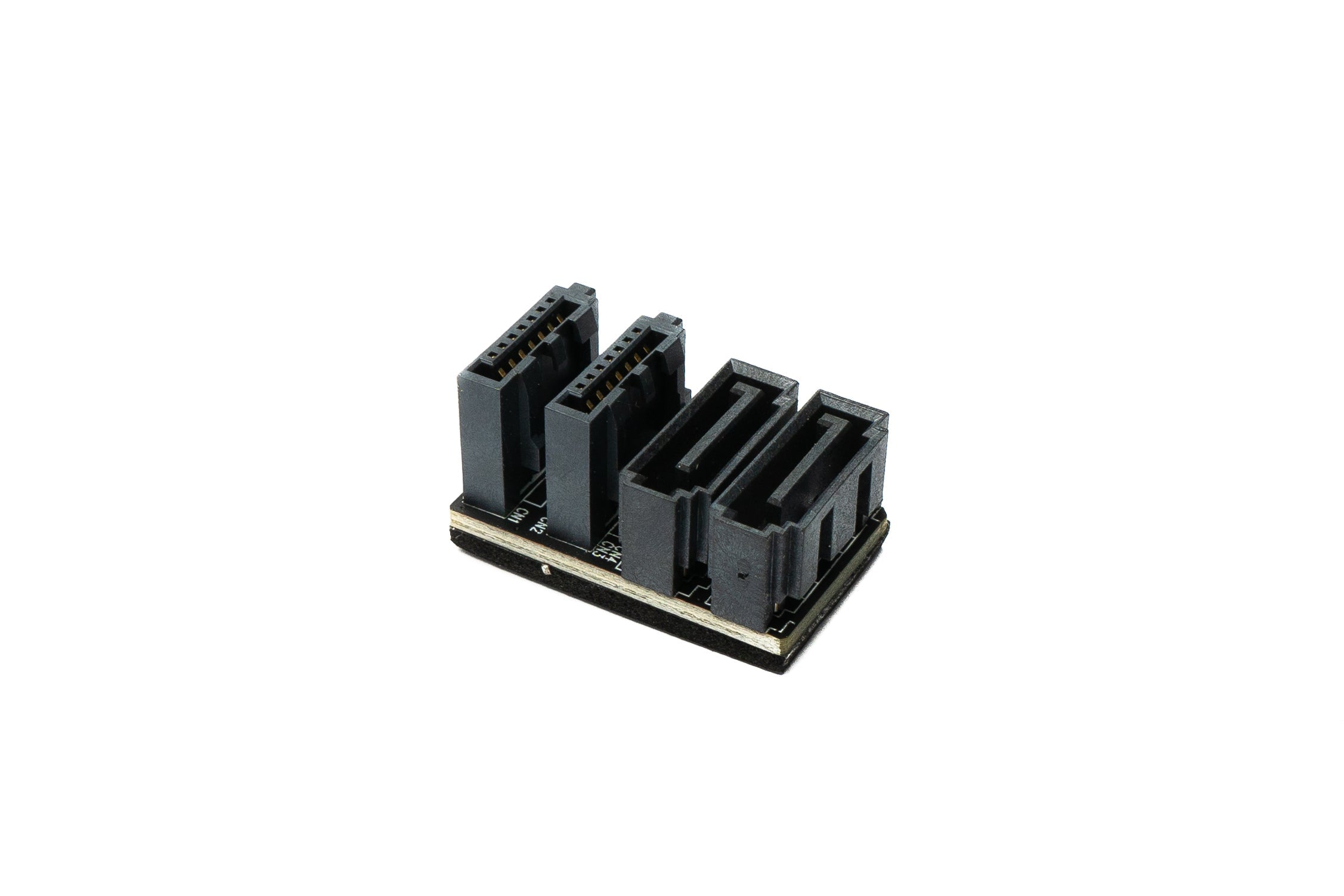 SATA-Adapter 2x 7Pin Buchse zu 2x Stecker 180° U-Turn Winkel schwarz 1,5 cm