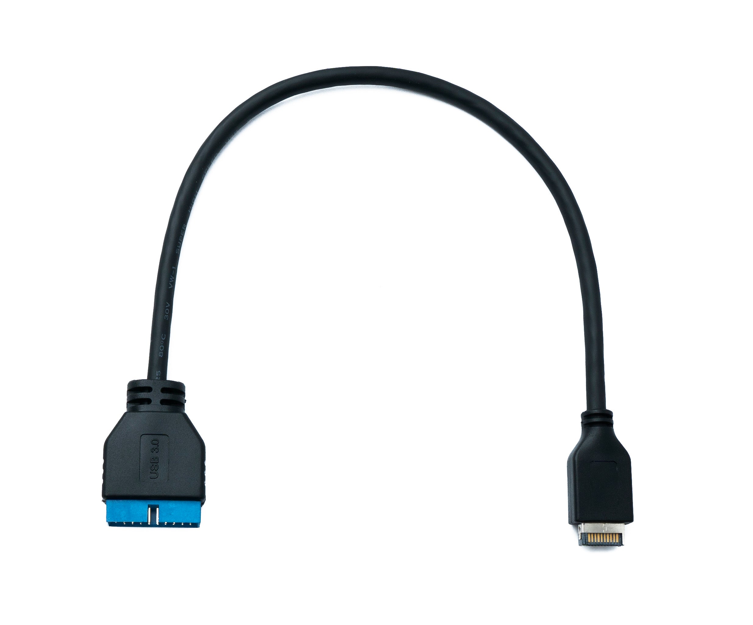 USB-C Type-E auf 20-Pin Mainboard-Adapterkabel 30 cm Schwarz | System-S