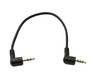 Audiokabel 3,5 mm 4-polig auf 3-polig 20 cm gewinkelt schwarz 86907634