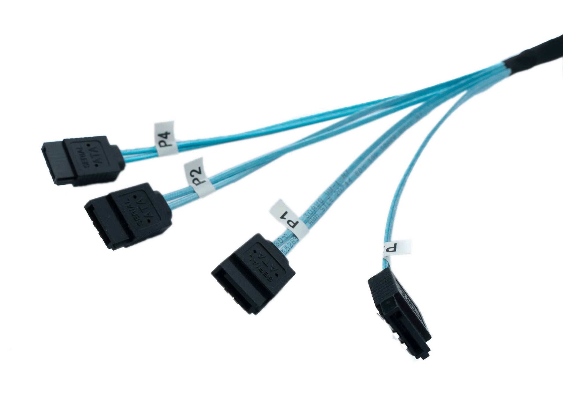 SYSTEM-S SFF-8087 Kabel 100 cm 4x SATA 7 Pin Stecker zu 4x Stecker für RAID Festplatte Motherboard