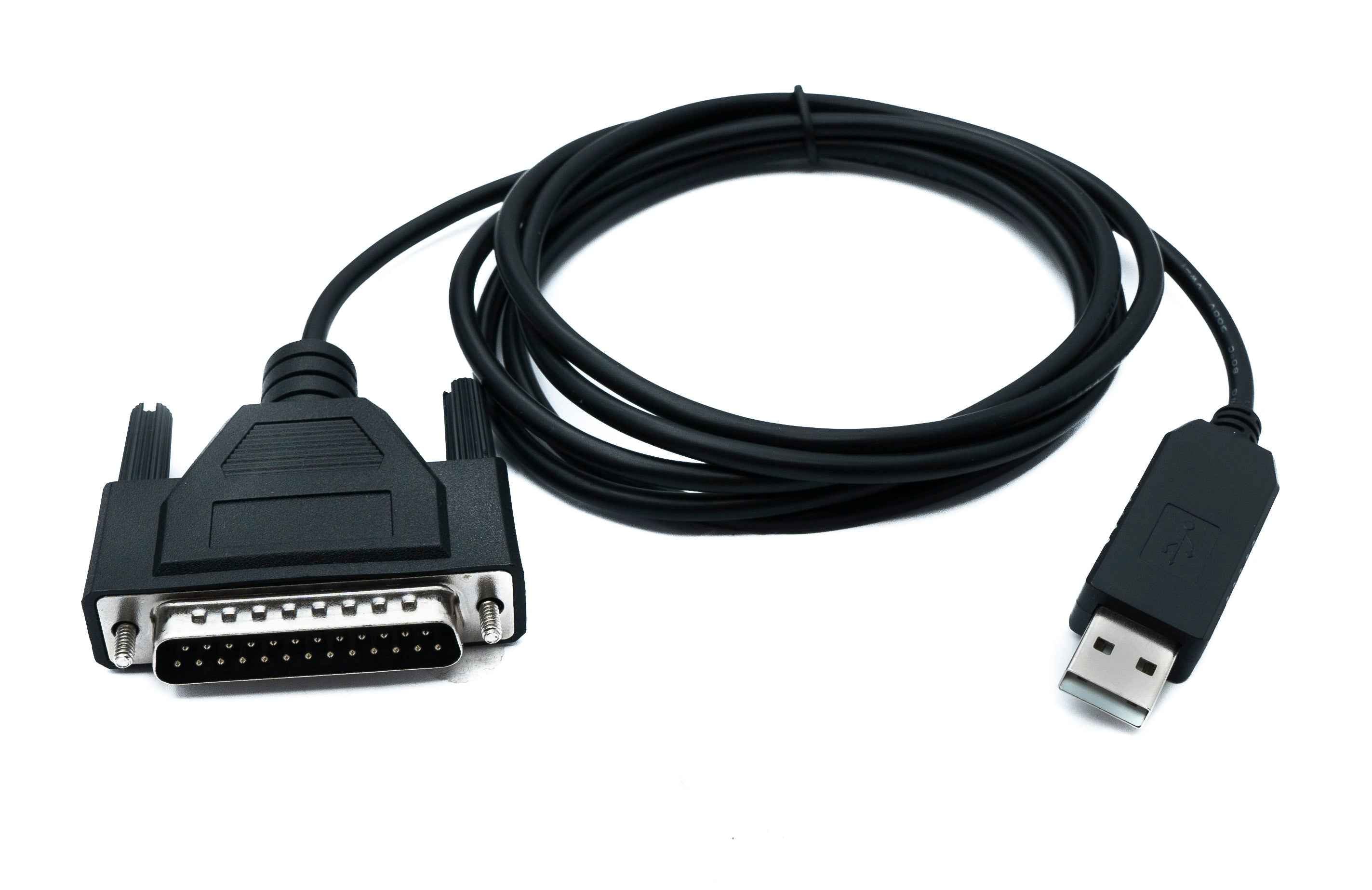 SYSTEM-S DB25 Kabel 180 cm RS232 IEEE 1248 Stecker zu USB 2.0 Typ A Stecker