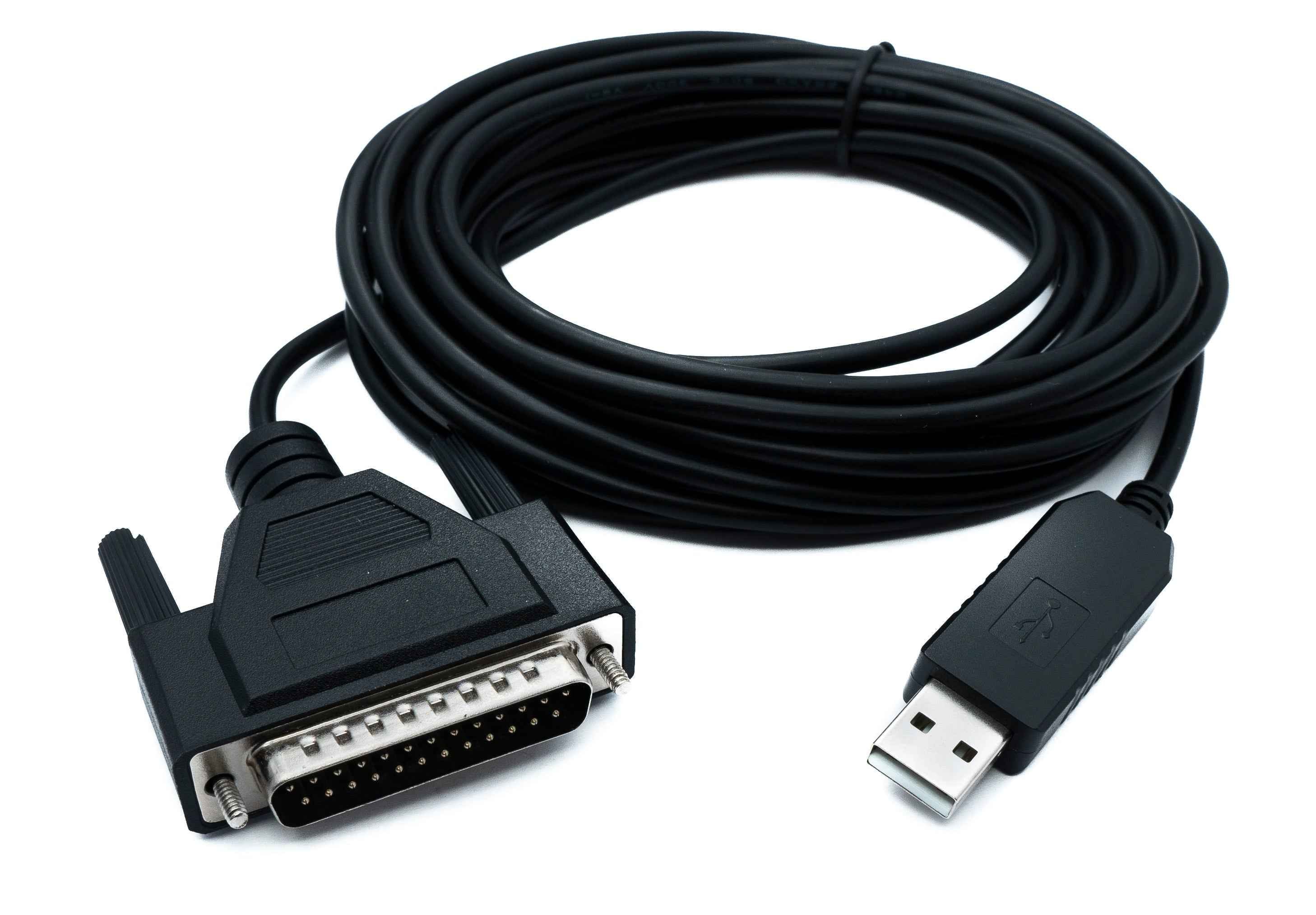 SYSTEM-S DB25 Kabel 5 m RS232 IEEE 1248 Stecker zu USB 2.0 Typ A Stecker