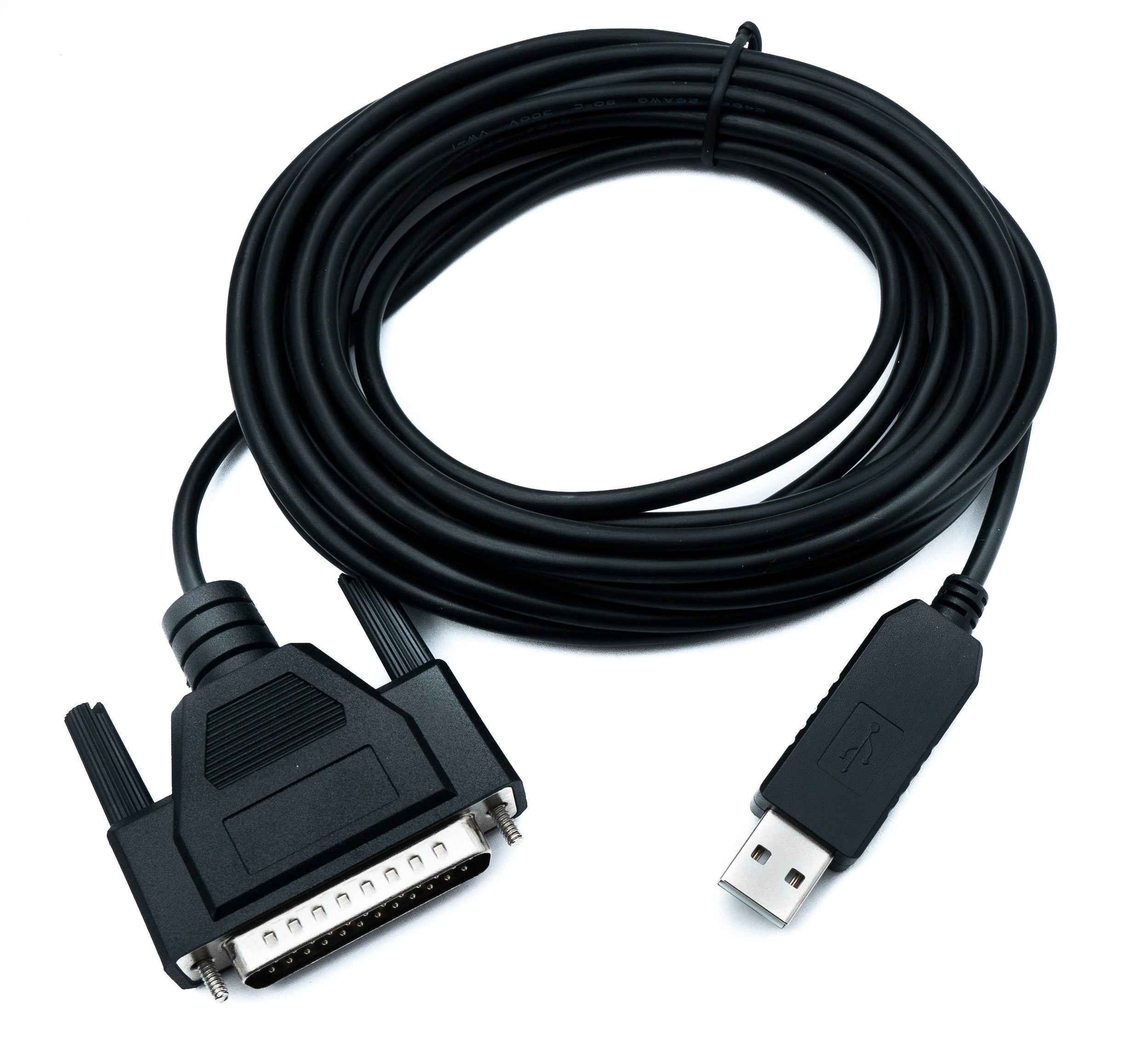 SYSTEM-S DB25 Kabel 5 m RS232 IEEE 1248 Stecker zu USB 2.0 Typ A Stecker