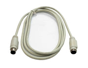 SYSTEM-S PS/2 Kabel 140 cm 6 PIN Stecker zu Buchse für Tastatur Barcode Scanner in Grau