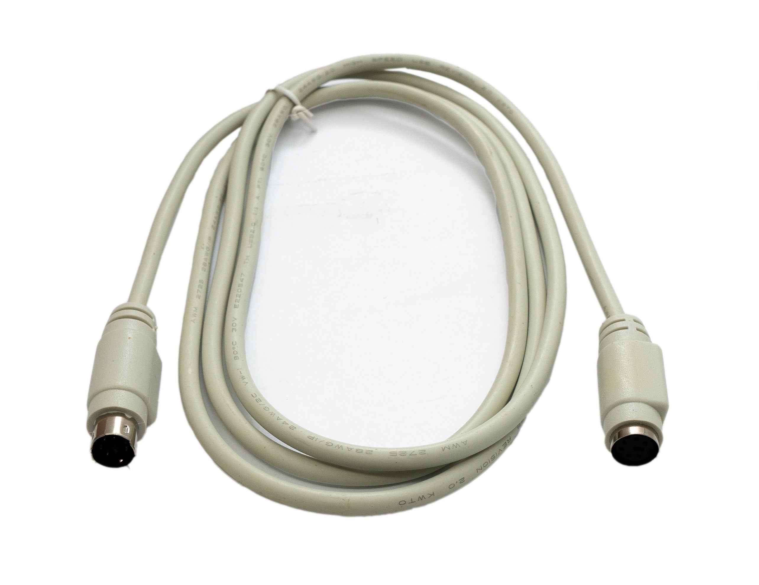 SYSTEM-S PS/2 Kabel 140 cm 6 PIN Stecker zu Buchse für Tastatur Barcode Scanner in Grau