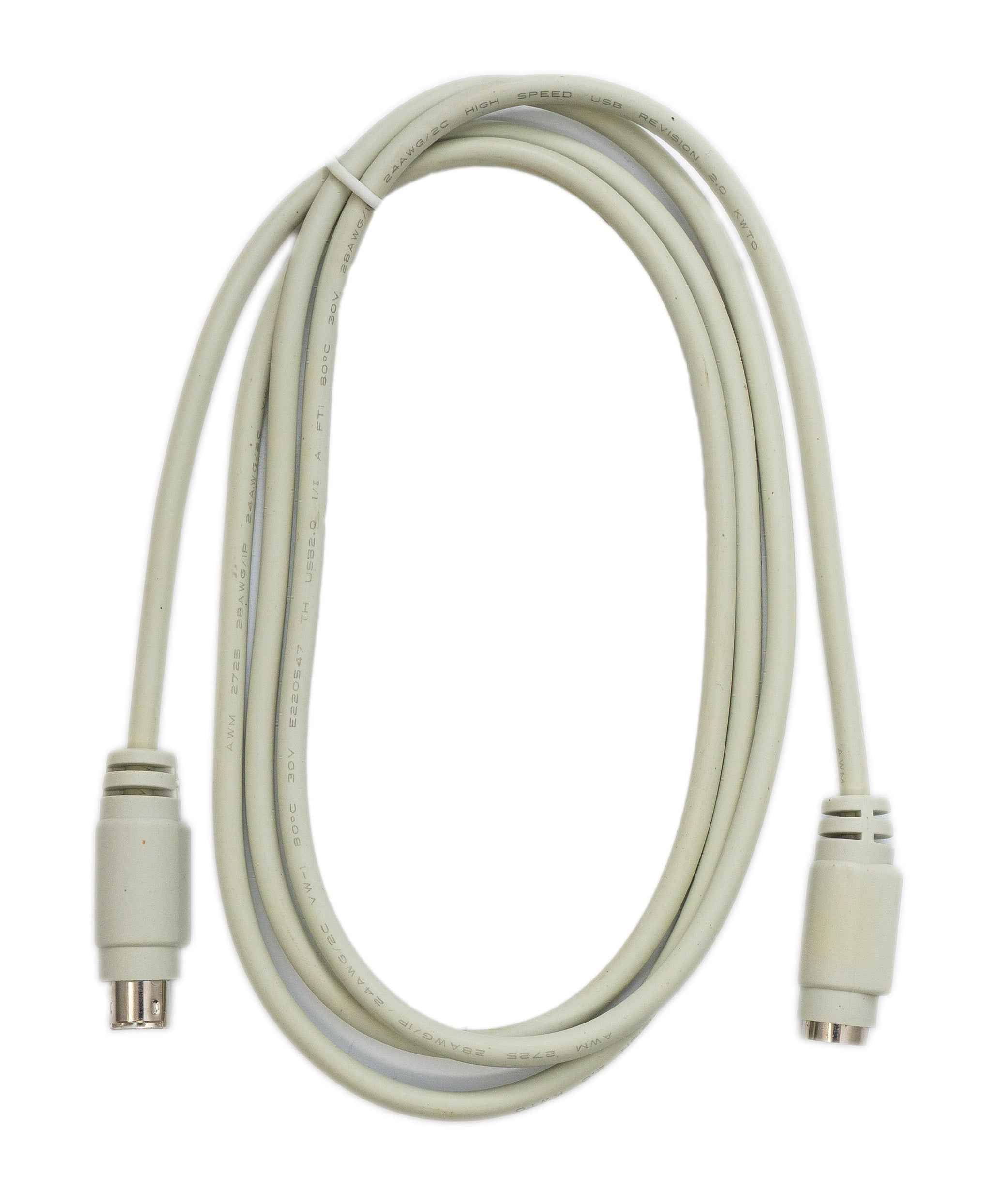 SYSTEM-S PS/2 Kabel 140 cm 6 PIN Stecker zu Buchse für Tastatur Barcode Scanner in Grau