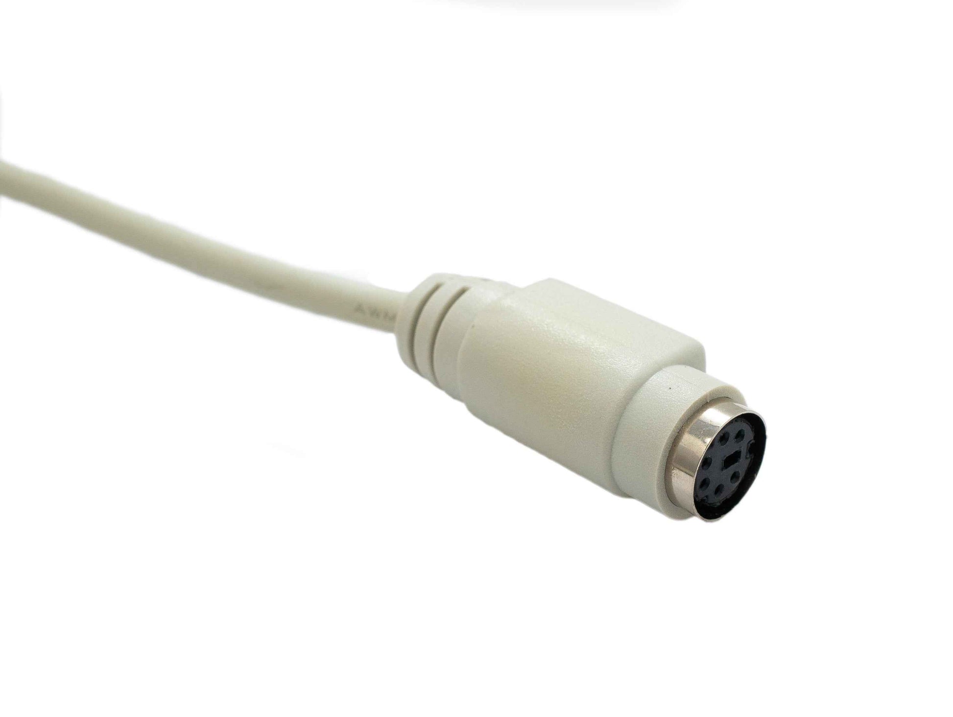 SYSTEM-S PS/2 Kabel 140 cm 6 PIN Stecker zu Buchse für Tastatur Barcode Scanner in Grau