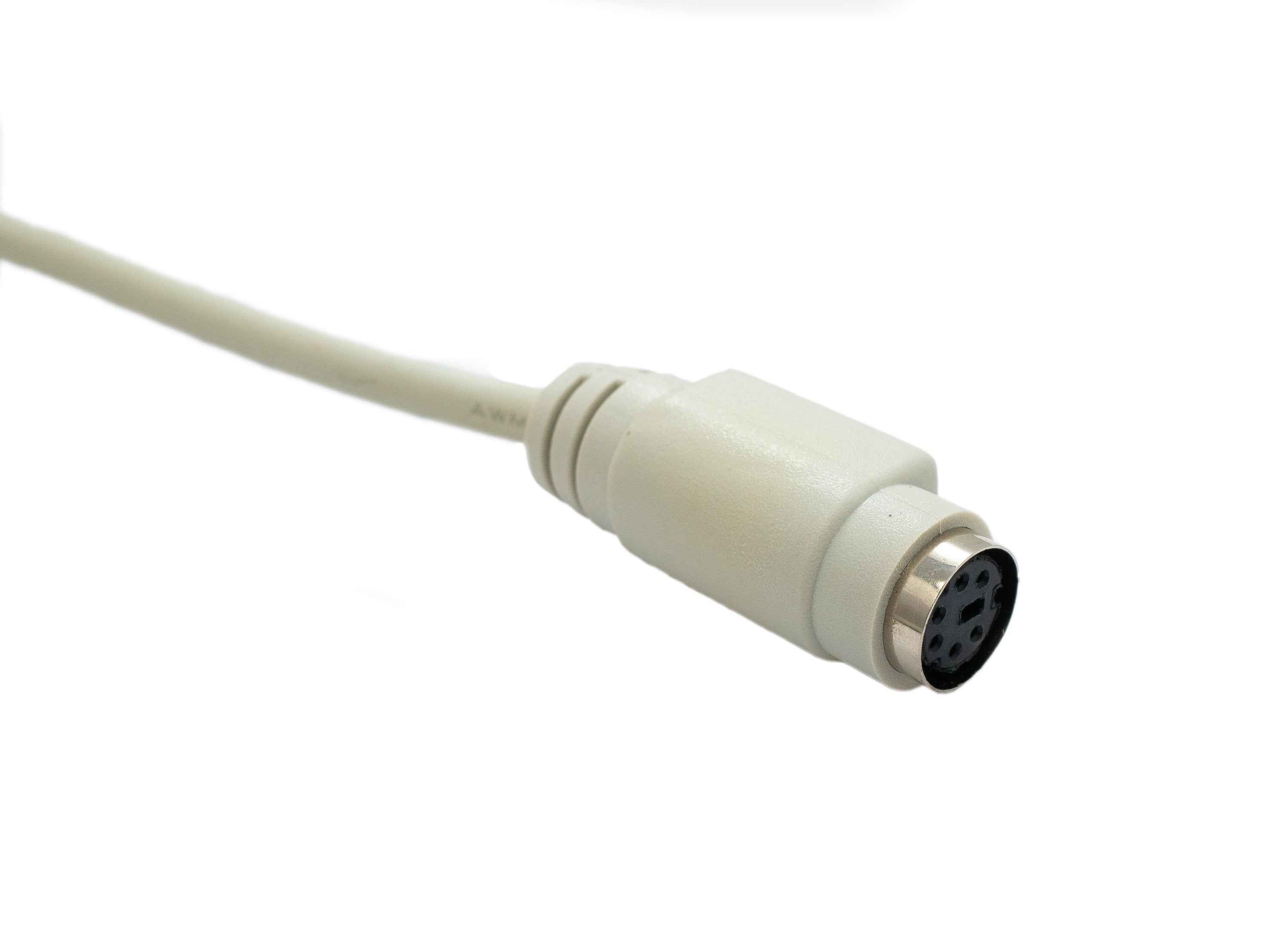 SYSTEM-S PS/2 Kabel 140 cm 6 PIN Stecker zu Buchse für Tastatur Barcode Scanner in Grau