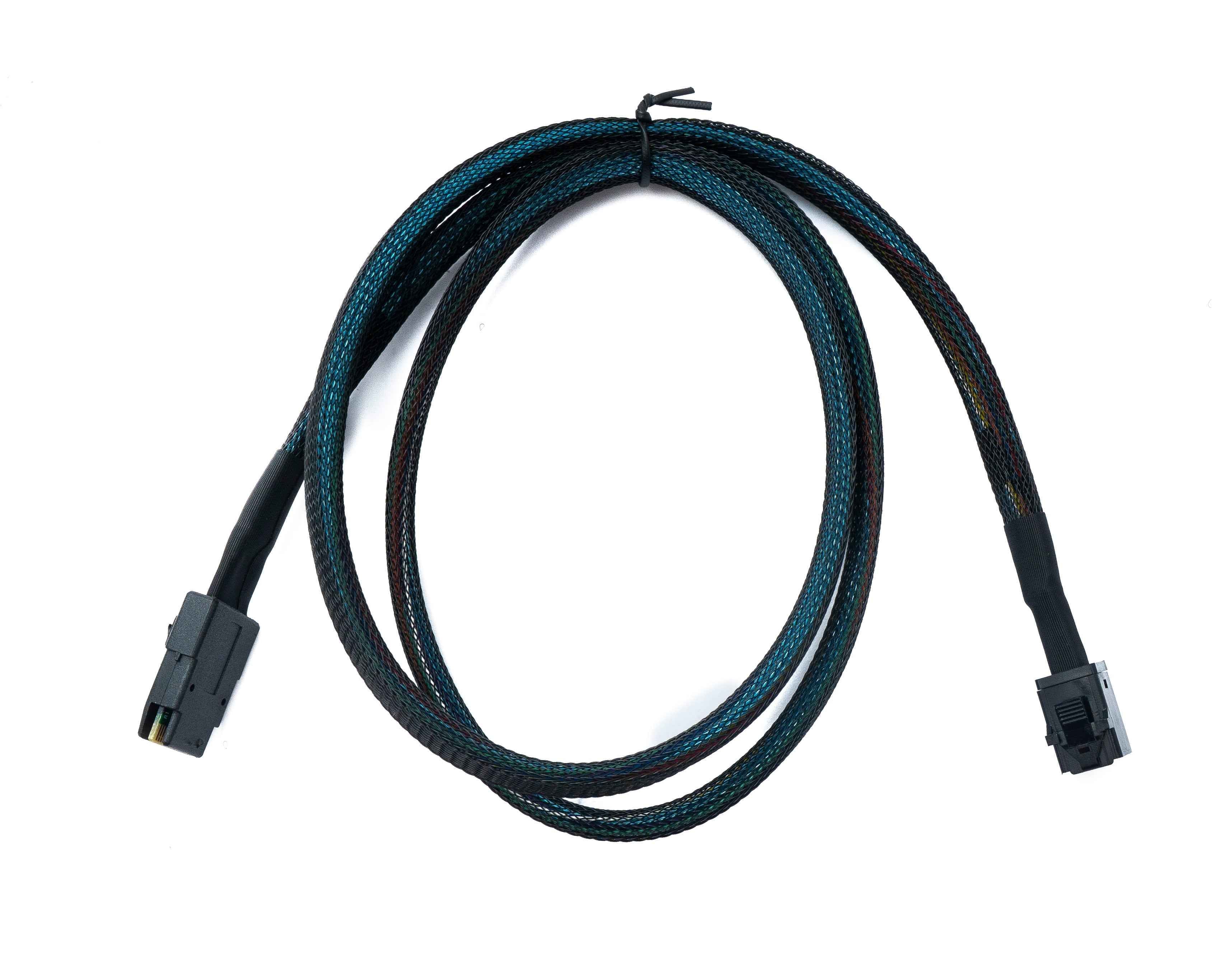 SYSTEM-S SFF-8643 Kabel 100 cm Mini SAS HD zu SFF-8087 Adapter für SSD Festplatte Motherboard