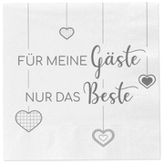 Servietten Papier 33x33 cm 80 Stück weiß mit Spruch | Miamonda