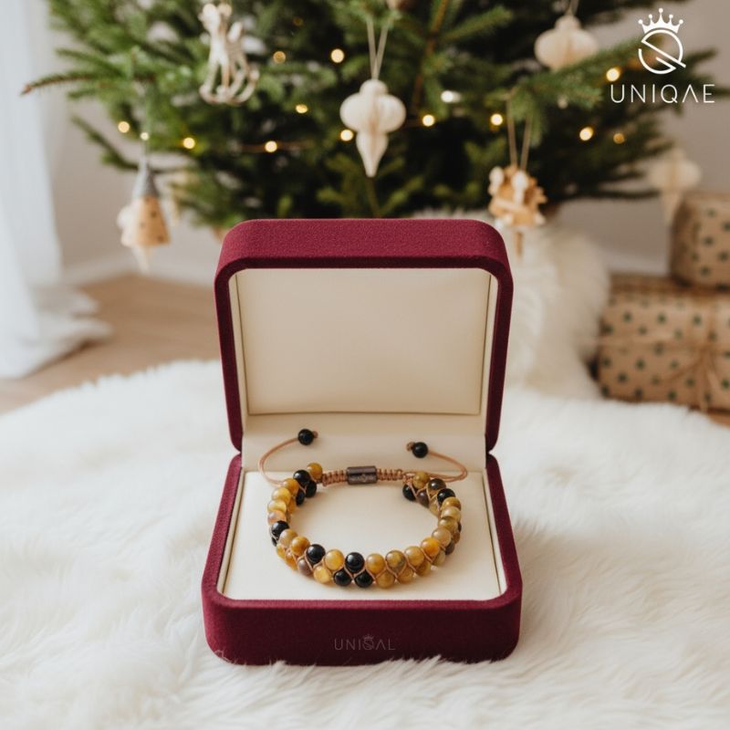 Perlenarmband Onyx und Achat 6mm - Eleganz für jeden Anlass