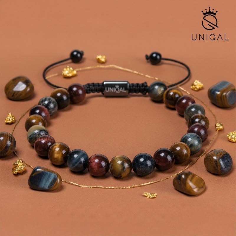 Armband aus Falkenauge und Tigerauge 8mm – Vielseitiges Schmuckstück