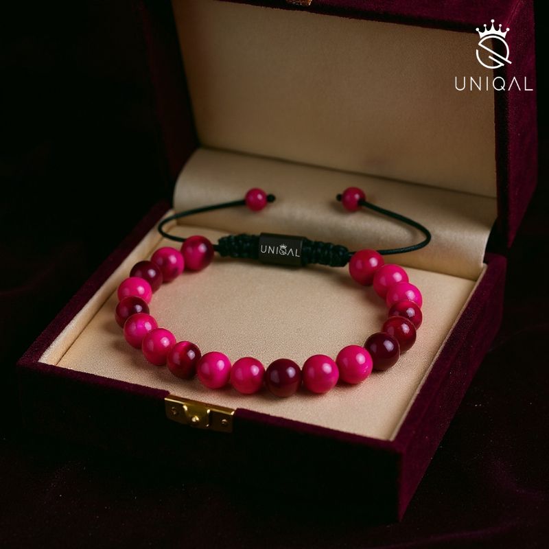 Perlenarmband Pink Korund 8mm – Stilvolles Accessoire für jeden Anlass