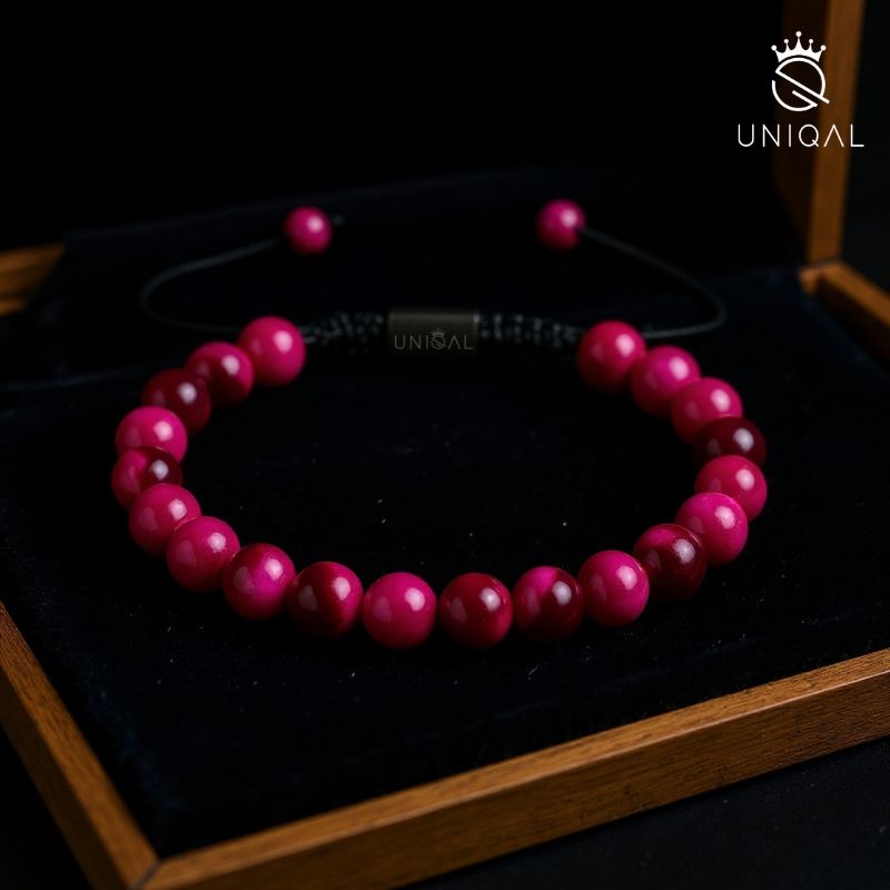 Perlenarmband Pink Korund 8mm – Stilvolles Accessoire für jeden Anlass