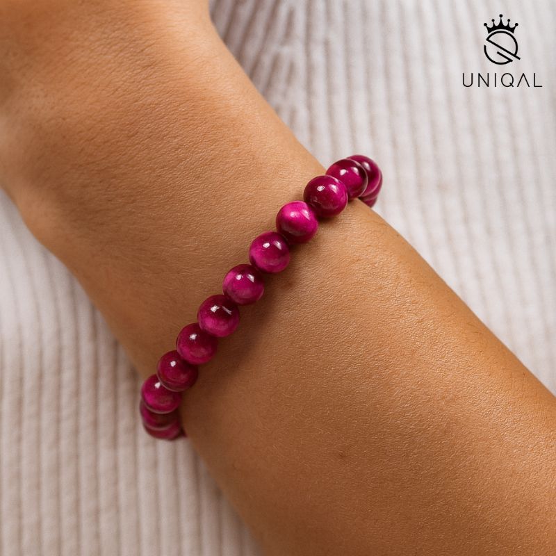 Perlenarmband Pink Korund 8mm – Stilvolles Accessoire für jeden Anlass