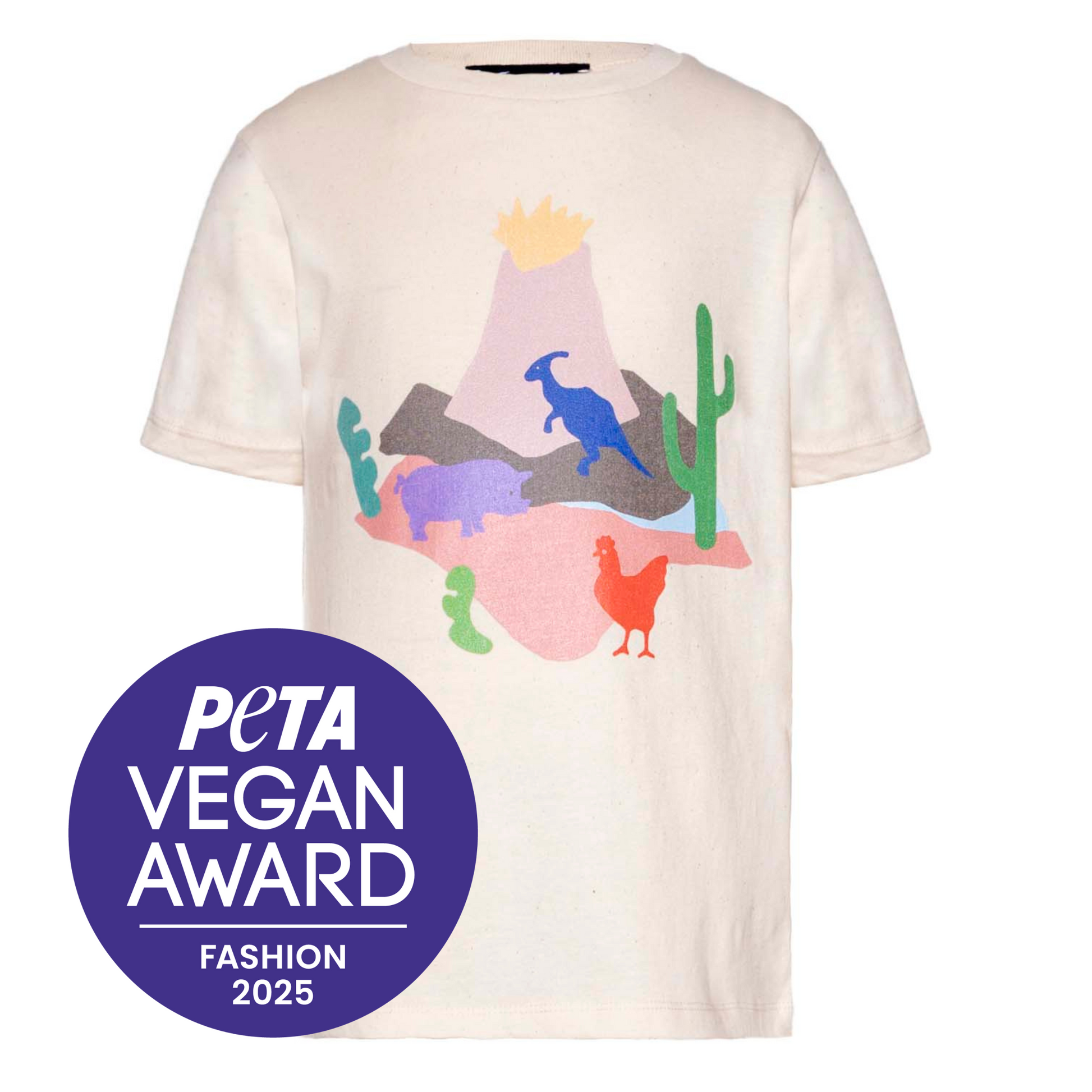 Volcano, Dino and Chick T Shirt-0