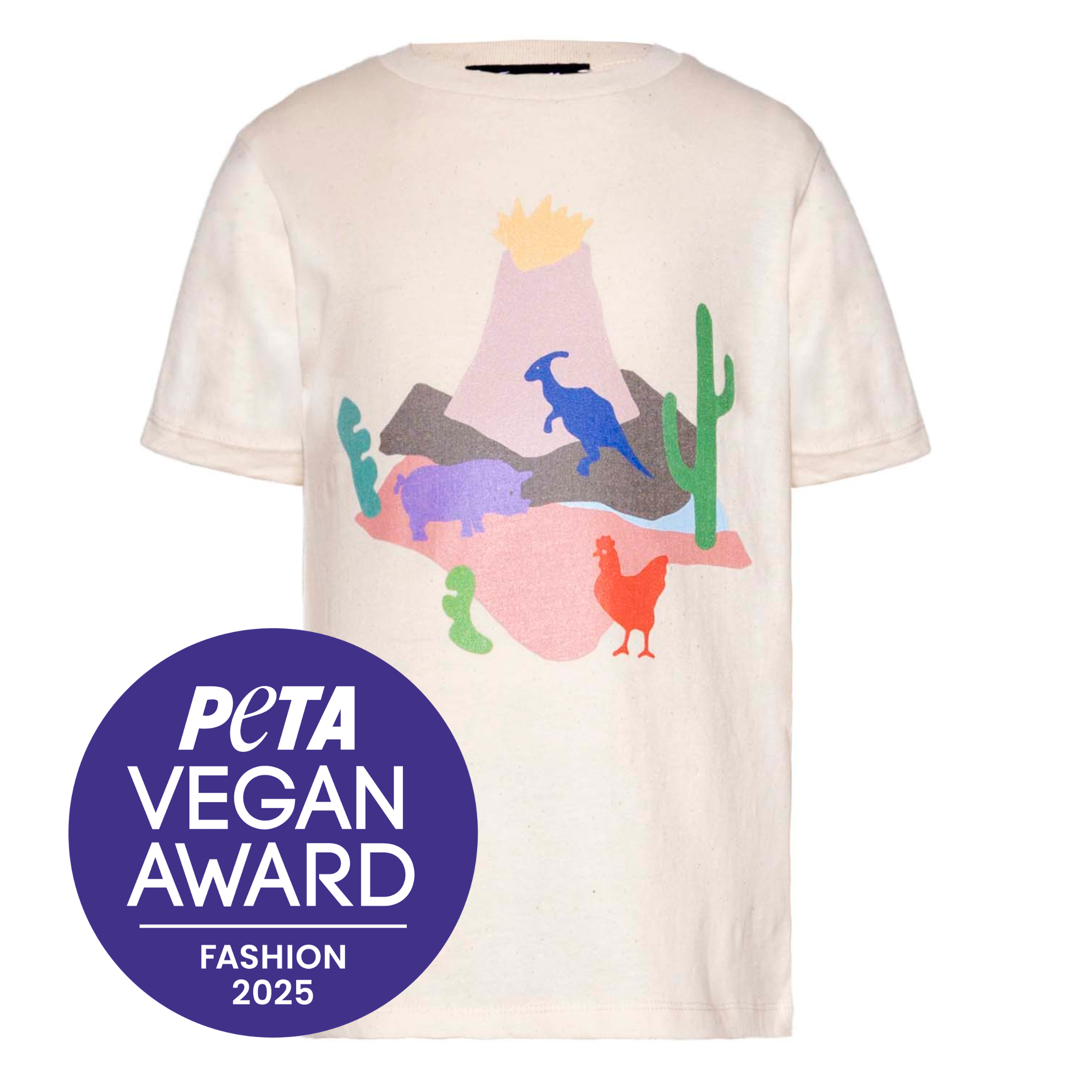 Volcano, Dino and Chick T Shirt-0