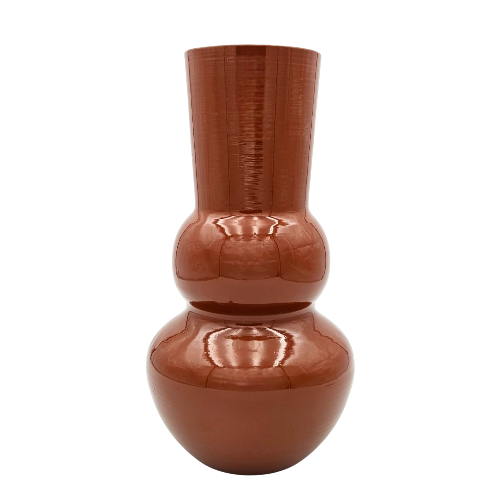 Vase aus Metall beige terrakotta 30x15 cm Blumenvase Dekovase | Miamonda