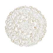 Shabby weißes Holz Mandala Wandornament im Landhausstil