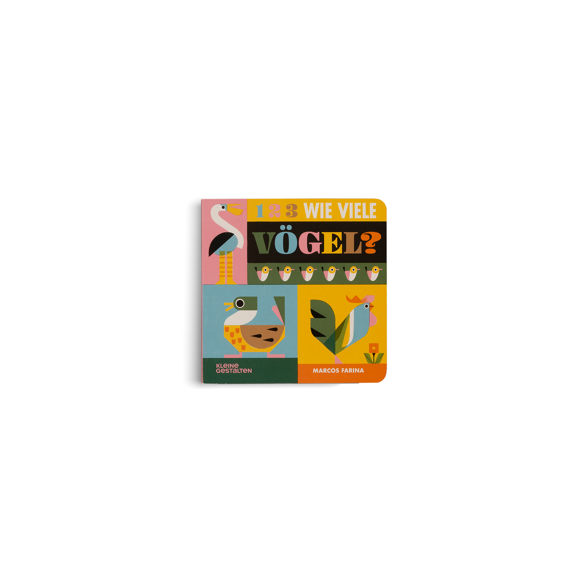 1 2 3 Wie viele Vögel? Spiel mit bunten Vögeln in verschiedenen Farben