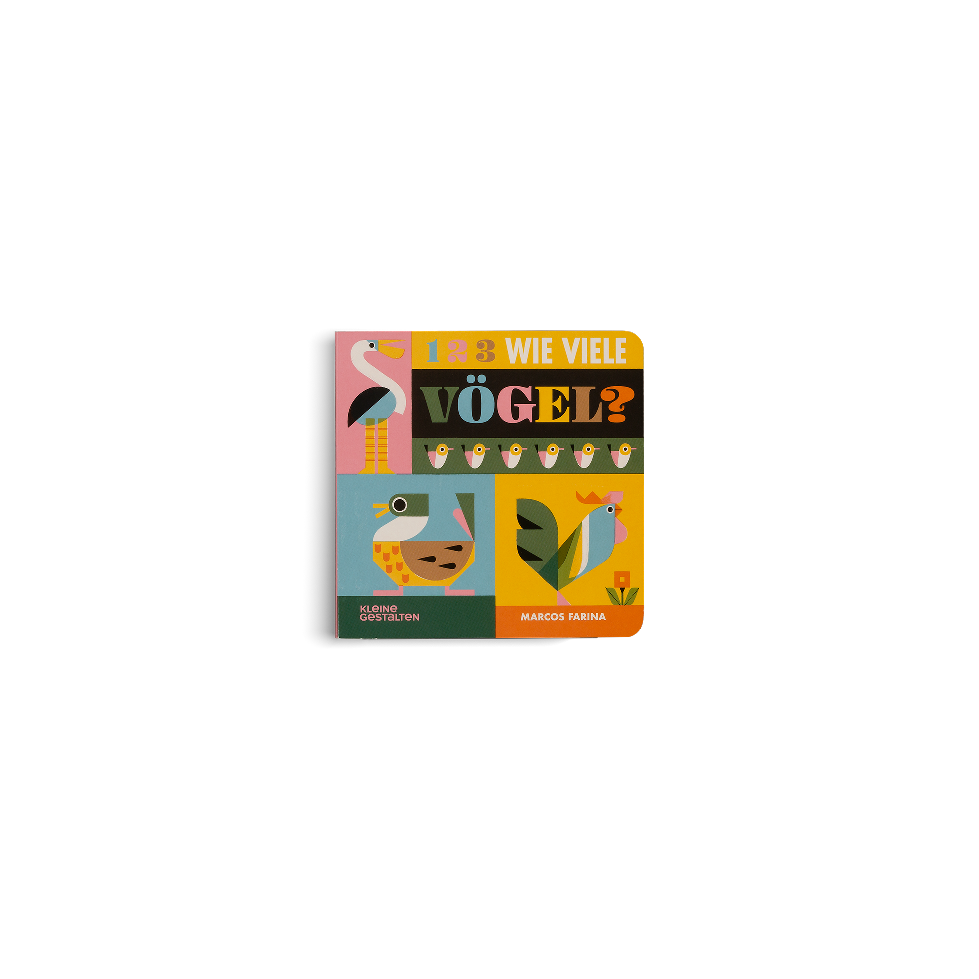 1 2 3 Wie viele Vögel? Spiel mit bunten Vögeln in verschiedenen Farben
