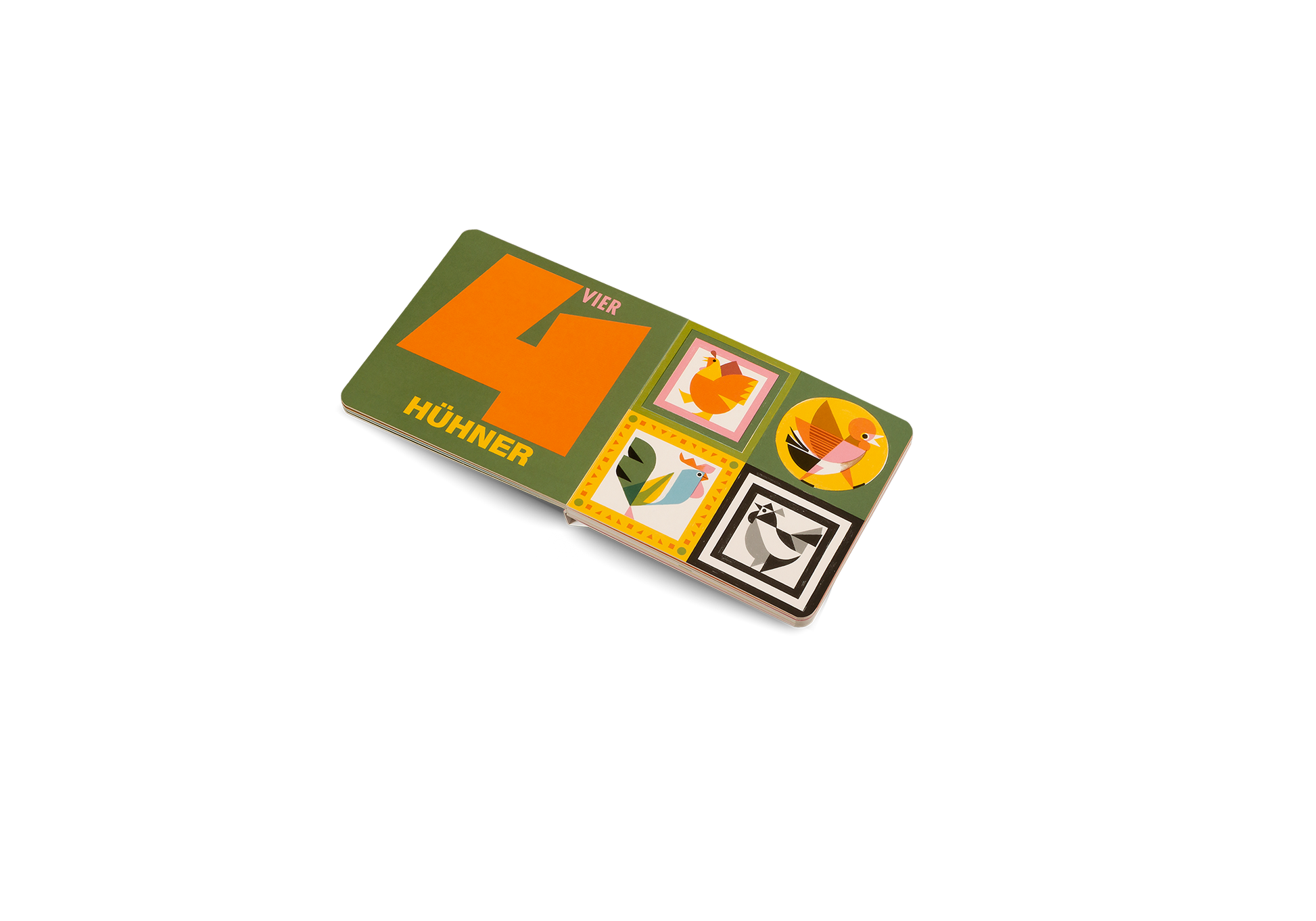 1 2 3 Wie viele Vögel? Detailansicht von bunten Vögeln in verschiedenen Positionen