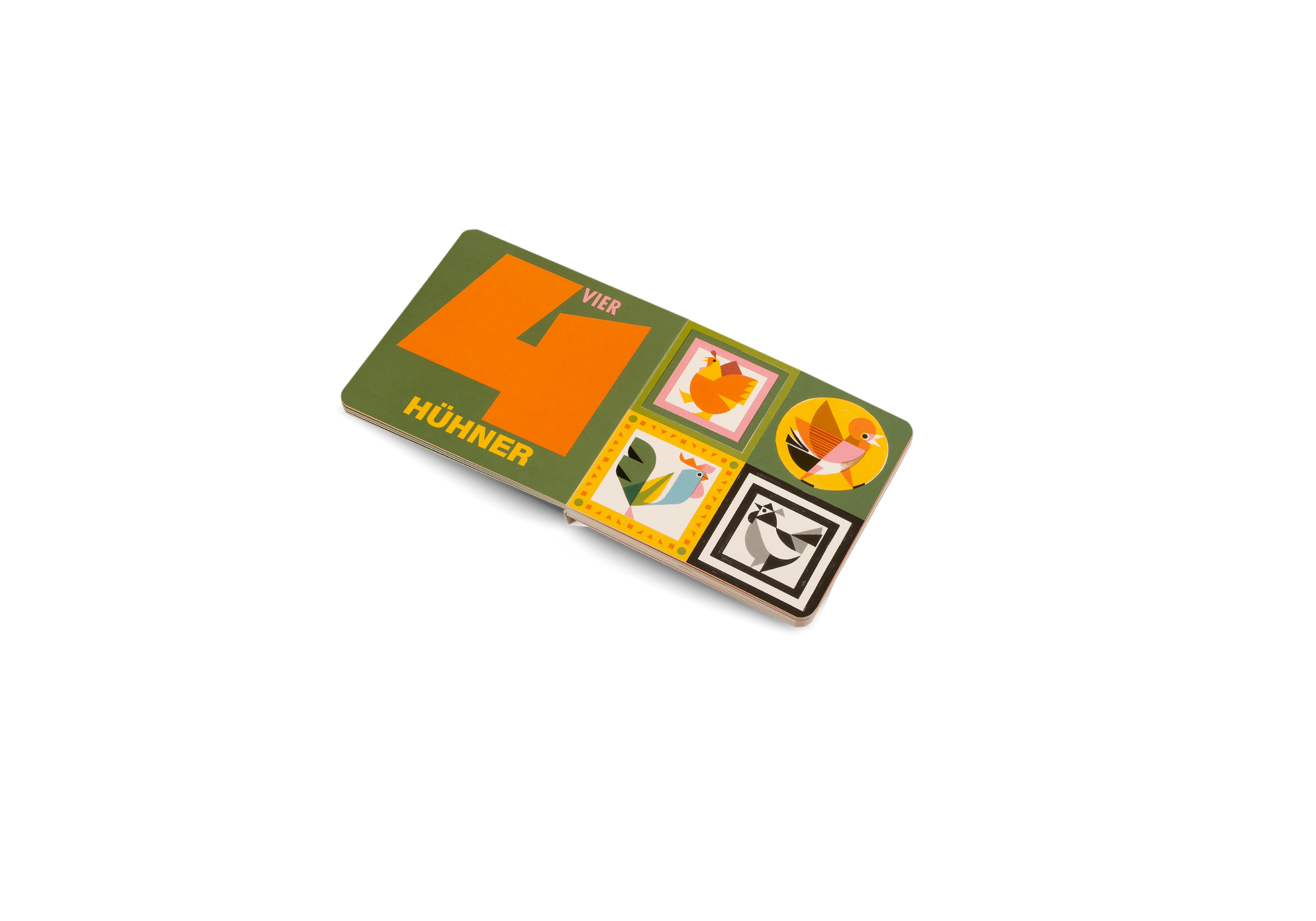 1 2 3 Wie viele Vögel? Detailansicht von bunten Vögeln in verschiedenen Positionen