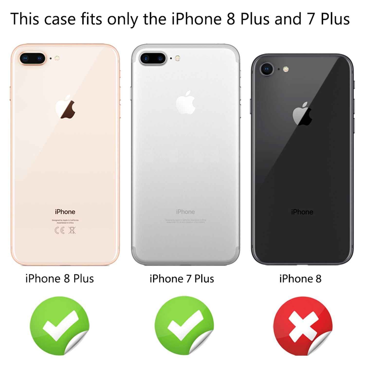 NALIA 360 Grad Handy Hülle für Apple iPhone 8 Plus / 7 Plus, Full Cover Case