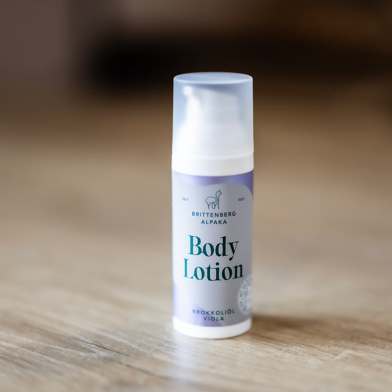 Brittenberg Alpaka Body Lotion Flasche mit Brokkoliöl und Viola für optimale Feuchtigkeit
