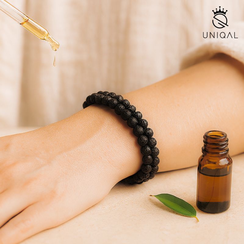 Stylisches Armband aus Lavastein – Zweireihig in Schwarz - Bild 7