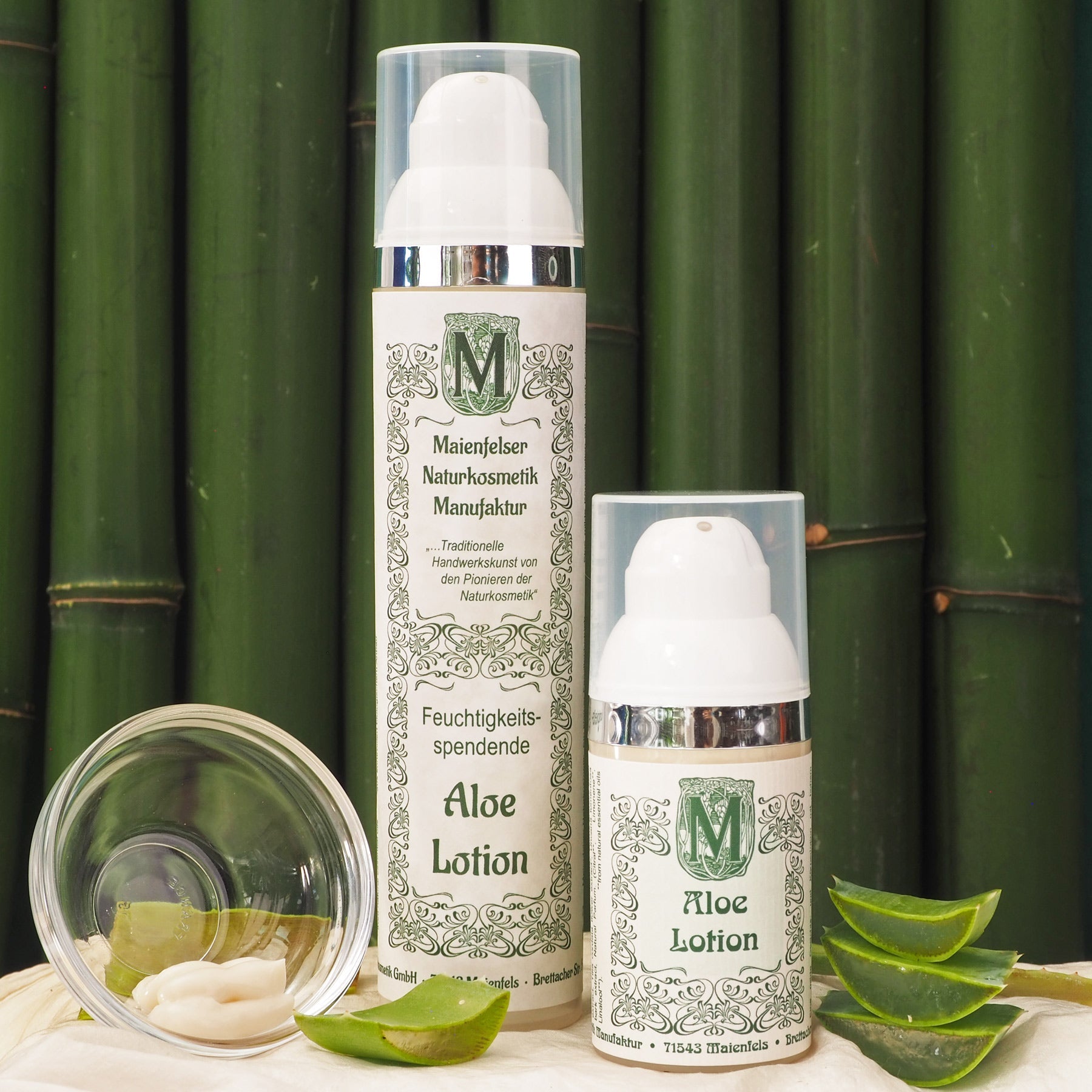 Aloe Lotion von Maienfelser Naturkosmetik, pflegende Formel, grüne Verpackung