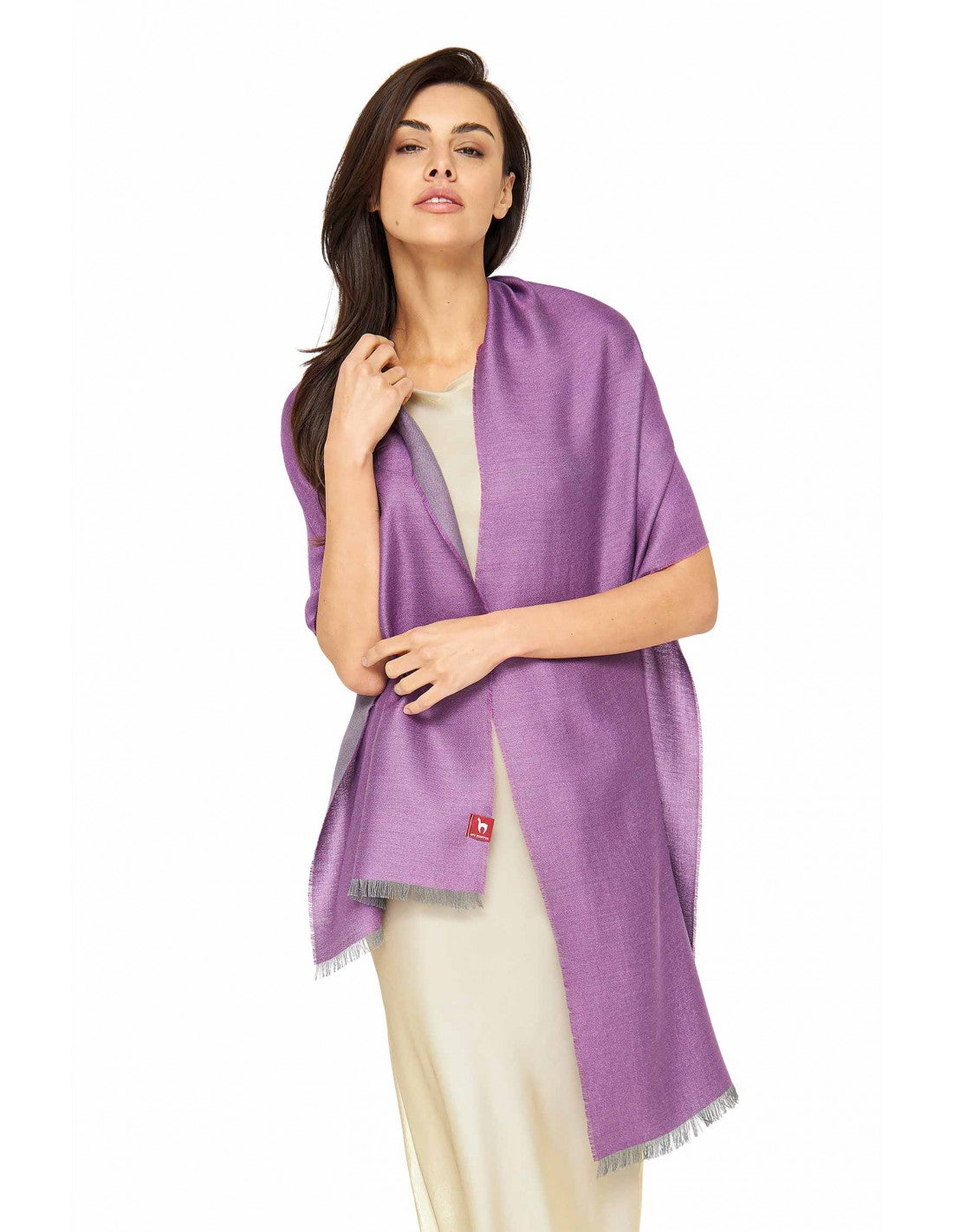 Apu Kuntur Alpaka-Seiden-Schal Duo in sanften Farben, 70% Baby-Alpaka, 30% Seide