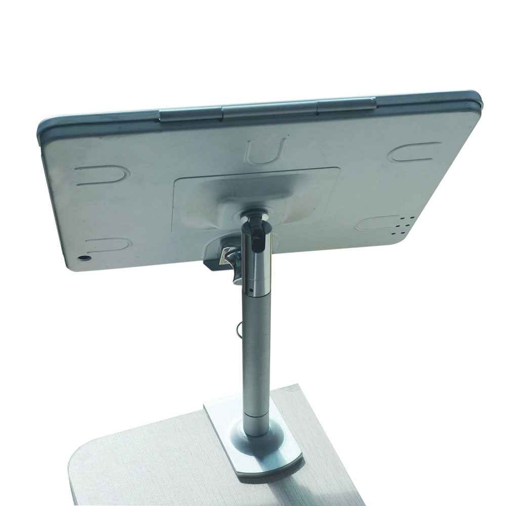SYSTEM-S Stangen Halterung mit Schloss Befestigung aus Metall in Grau für iPad Pro 10,5"