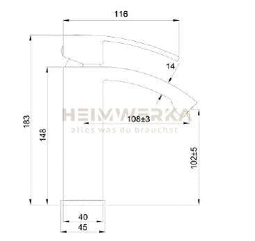 Detailansicht der Aqua-Concept Duo Waschtischarmatur Mattschwarz mit Hebel