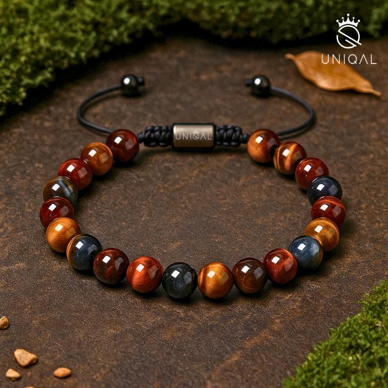 Armband aus Falkenauge und Tigerauge 8mm – Vielseitiges Schmuckstück - Bild 4