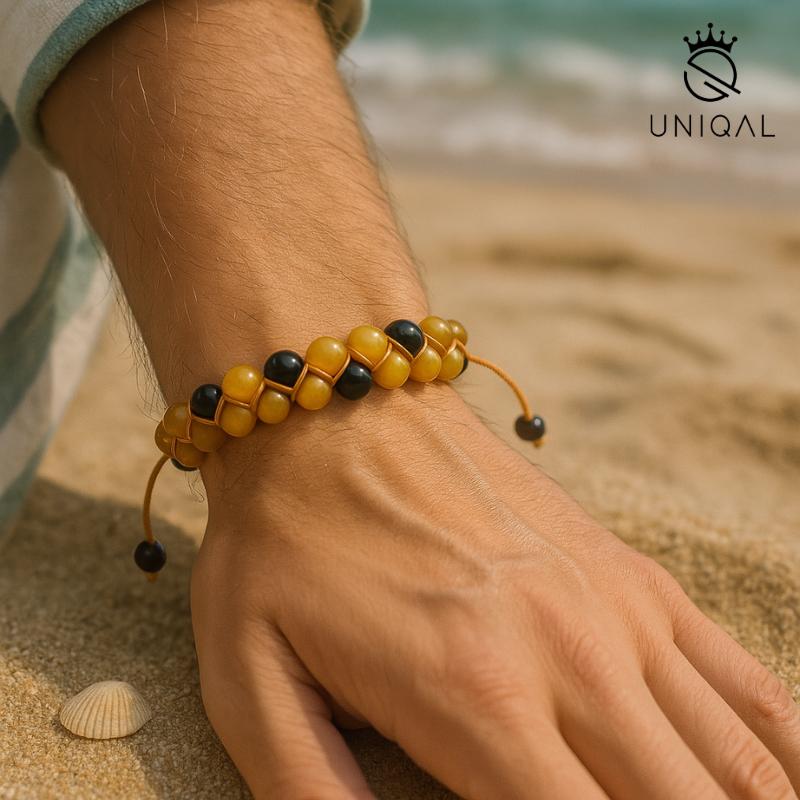 Perlenarmband Onyx und Achat 6mm - Eleganz für jeden Anlass - Bild 9