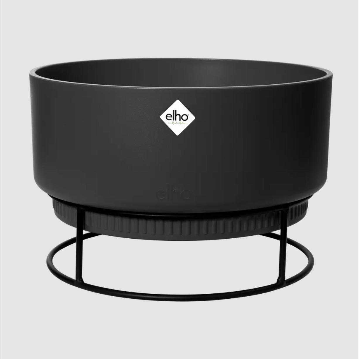Pflanzschale rund 30 cm Kunststoff schwarz matt recycelt | Elho