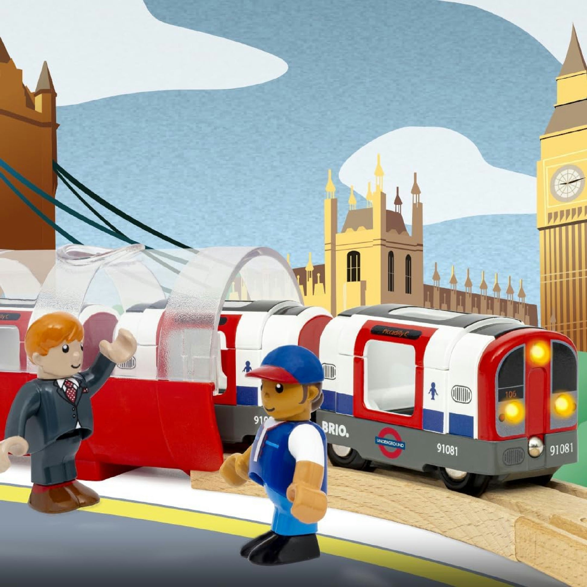 BRIO World – 36085 Trains of The World Londoner U-Bahn mit Licht und Sound | Spielzeugzug mit Licht & Sound für Kinder ab 3 Jahren Hauptansicht