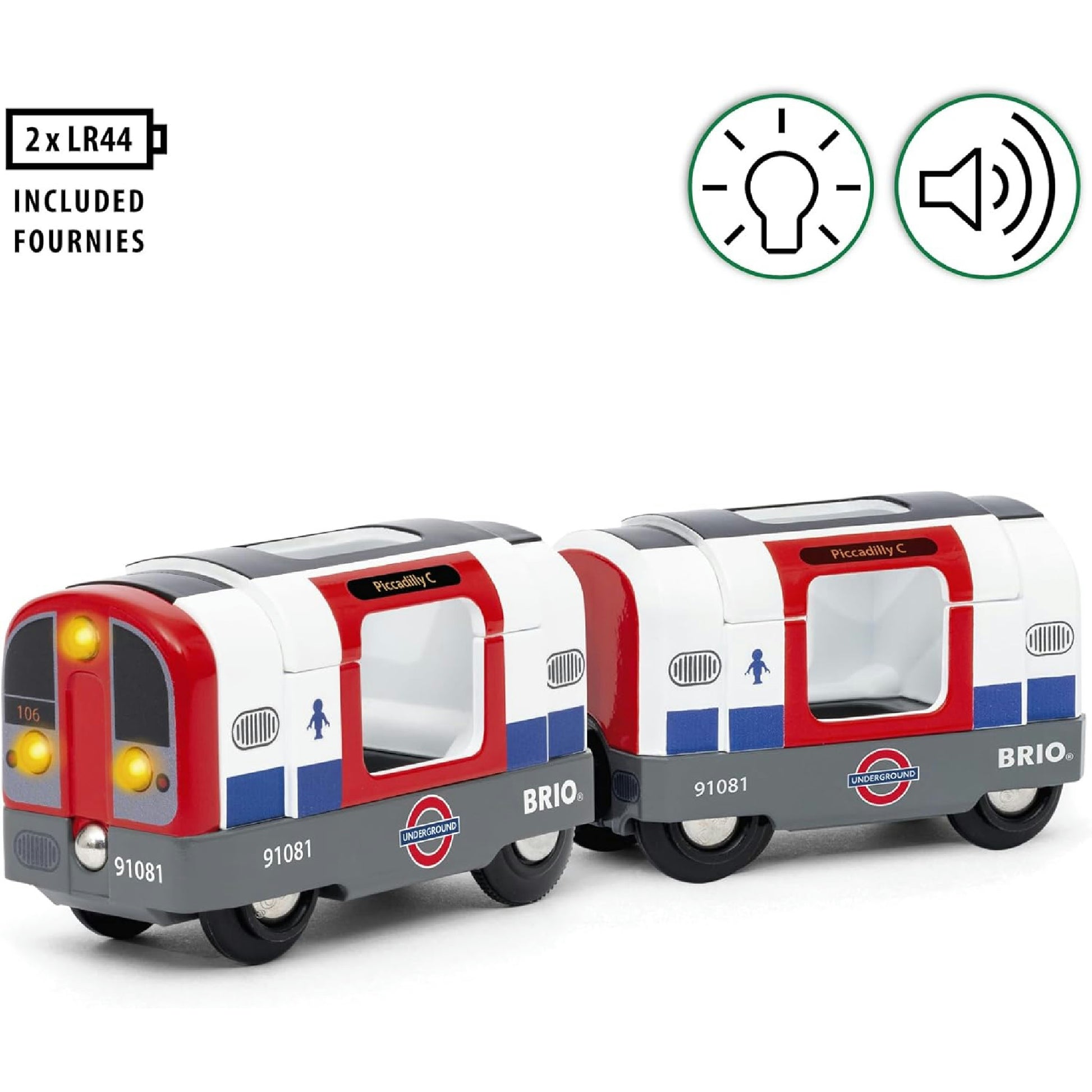 BRIO World – 36085 Trains of The World Londoner U-Bahn mit Licht und Sound | Spielzeugzug mit Licht & Sound für Kinder ab 3 Jahren Hauptansicht