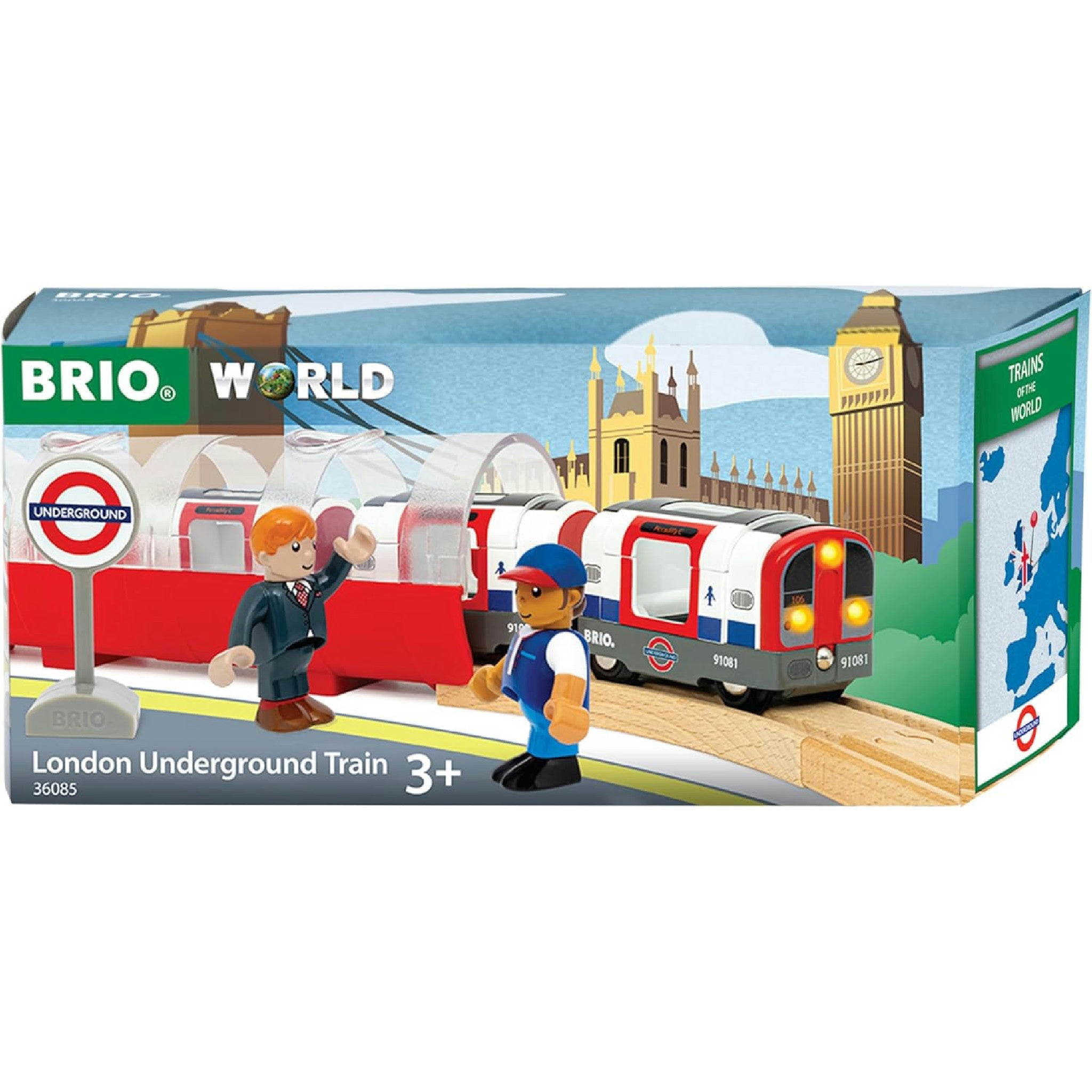 BRIO World – 36085 Trains of The World Londoner U-Bahn mit Licht und Sound | Spielzeugzug mit Licht & Sound für Kinder ab 3 Jahren Hauptansicht