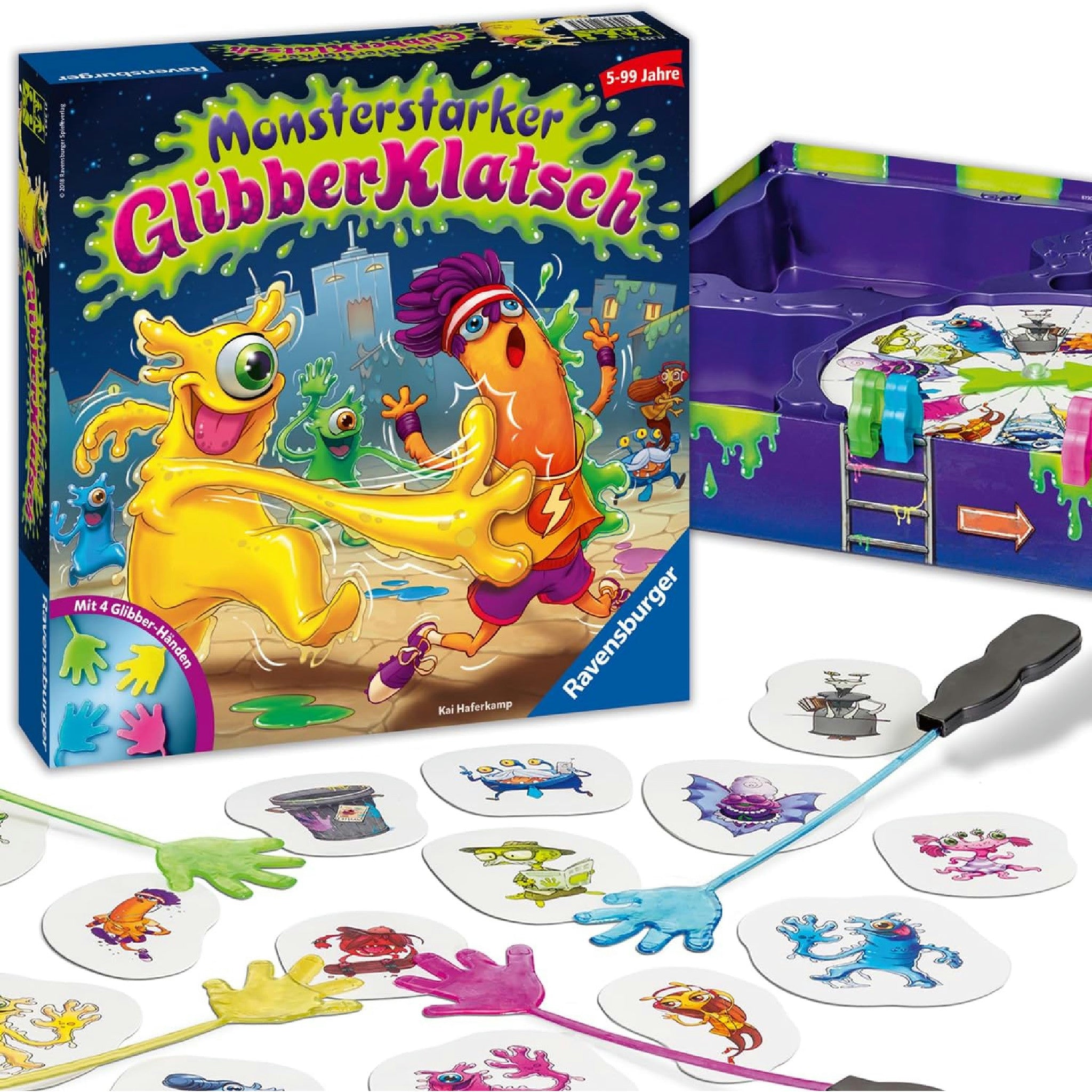 Ravensburger Kinderspiel Monsterstarker Glibber-Klatsch, Gesellschafts- und Familienspiel, für Kinder und Erwachsene, für 2-4 Spieler, ab 5 Jahren Hauptansicht