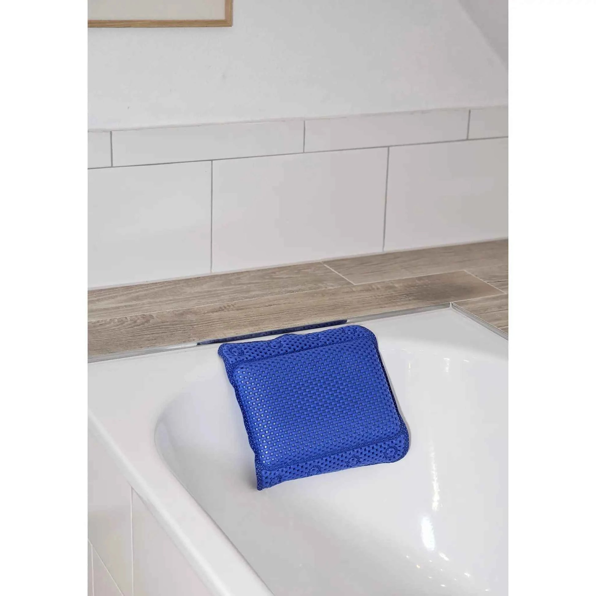 Badewannenkissen grau weiß blau Badekissen mit Saugnäpfen Spa Wannenkissen Kopfkissen